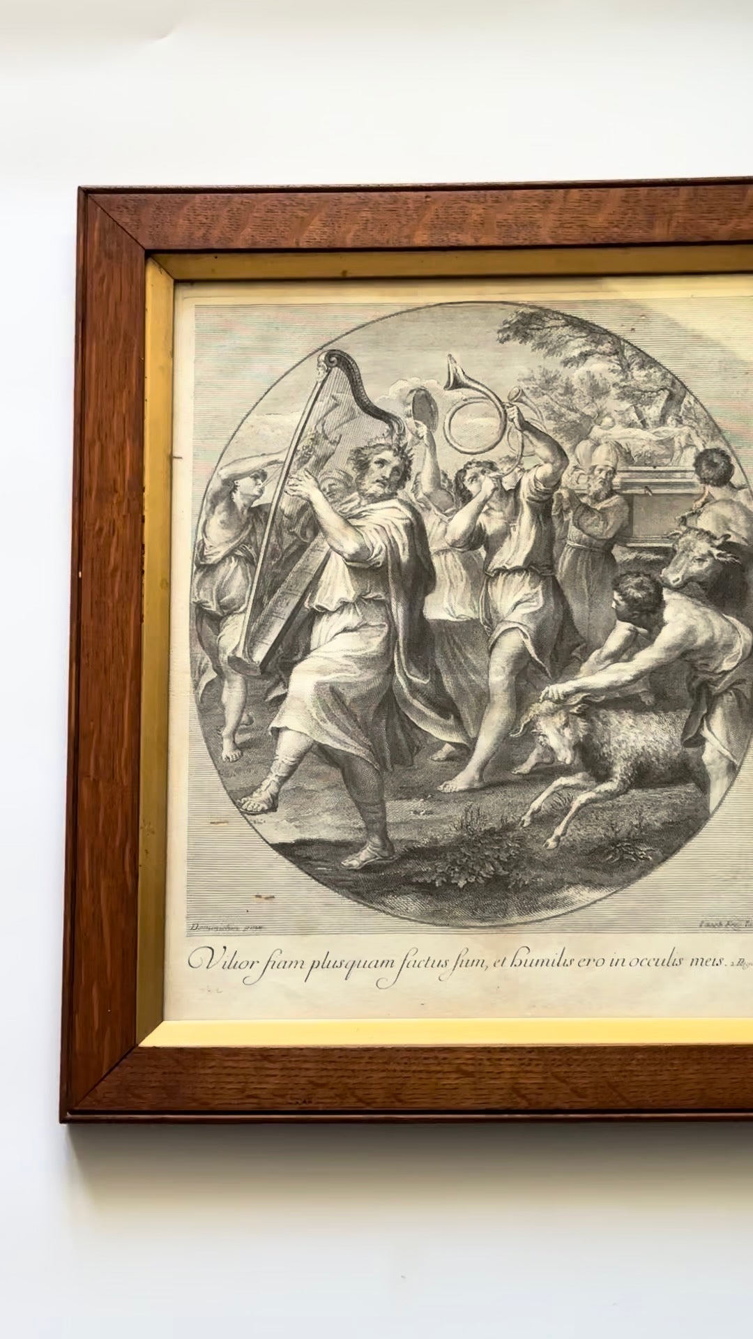 18th Century Engraving "The Triumph of David" Jakob Frey after Domenichino