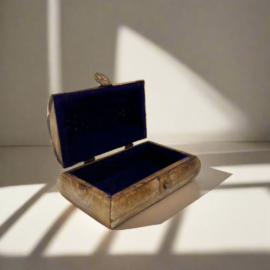 Small Vintage Bone & Brass Trinket Box