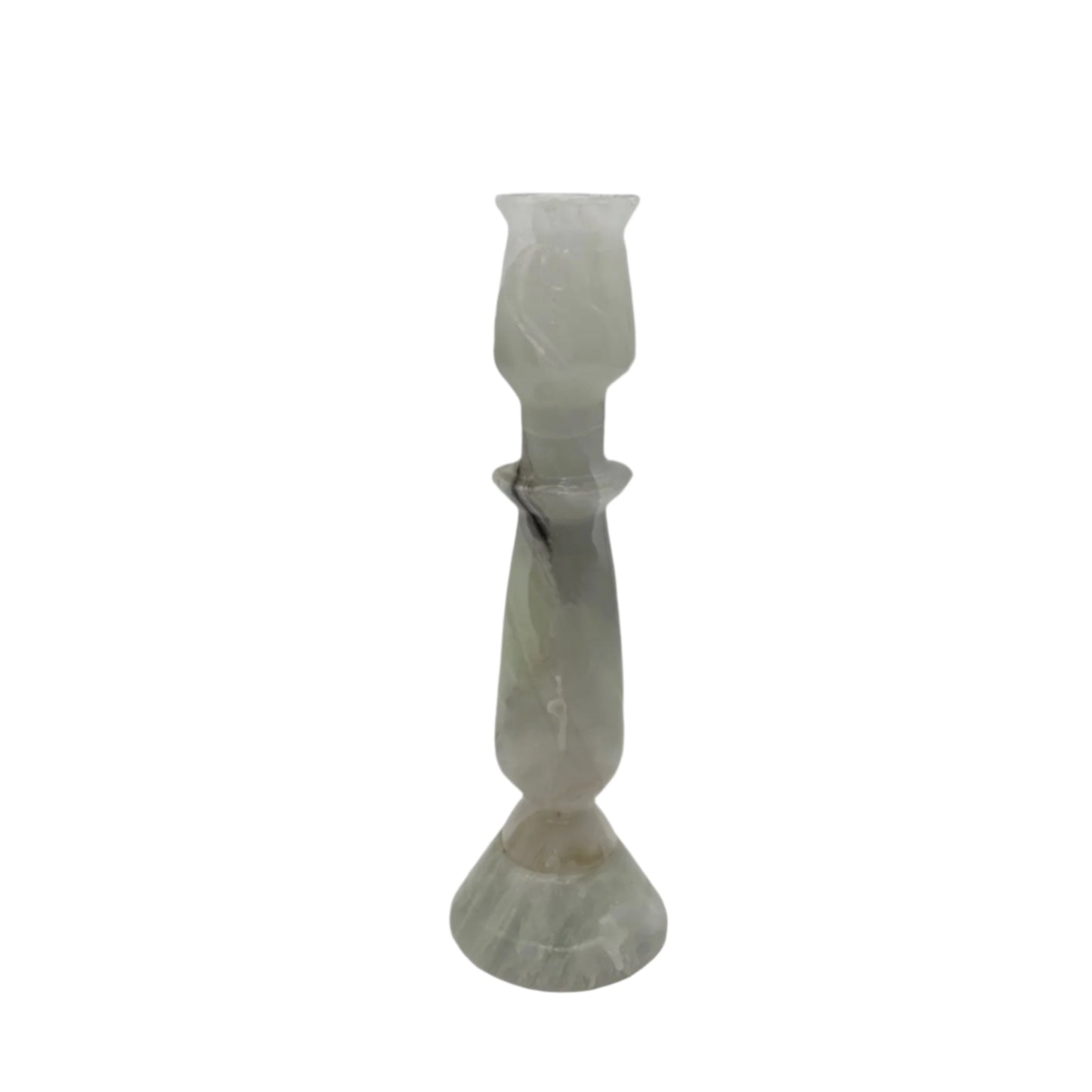 Mid-Century White Onyx Candlestick Holder