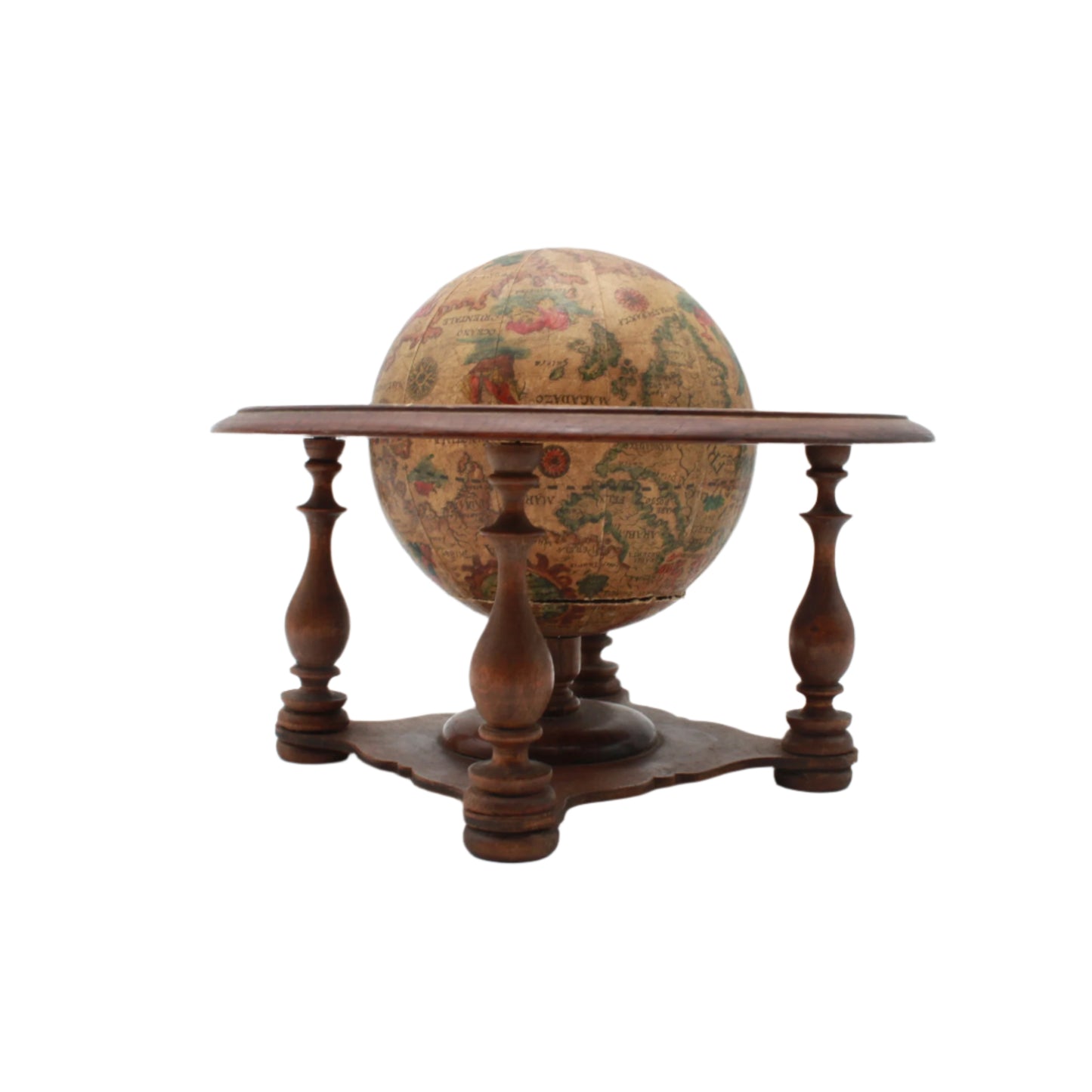 ^ Small Vintage Italian Wooden Globe