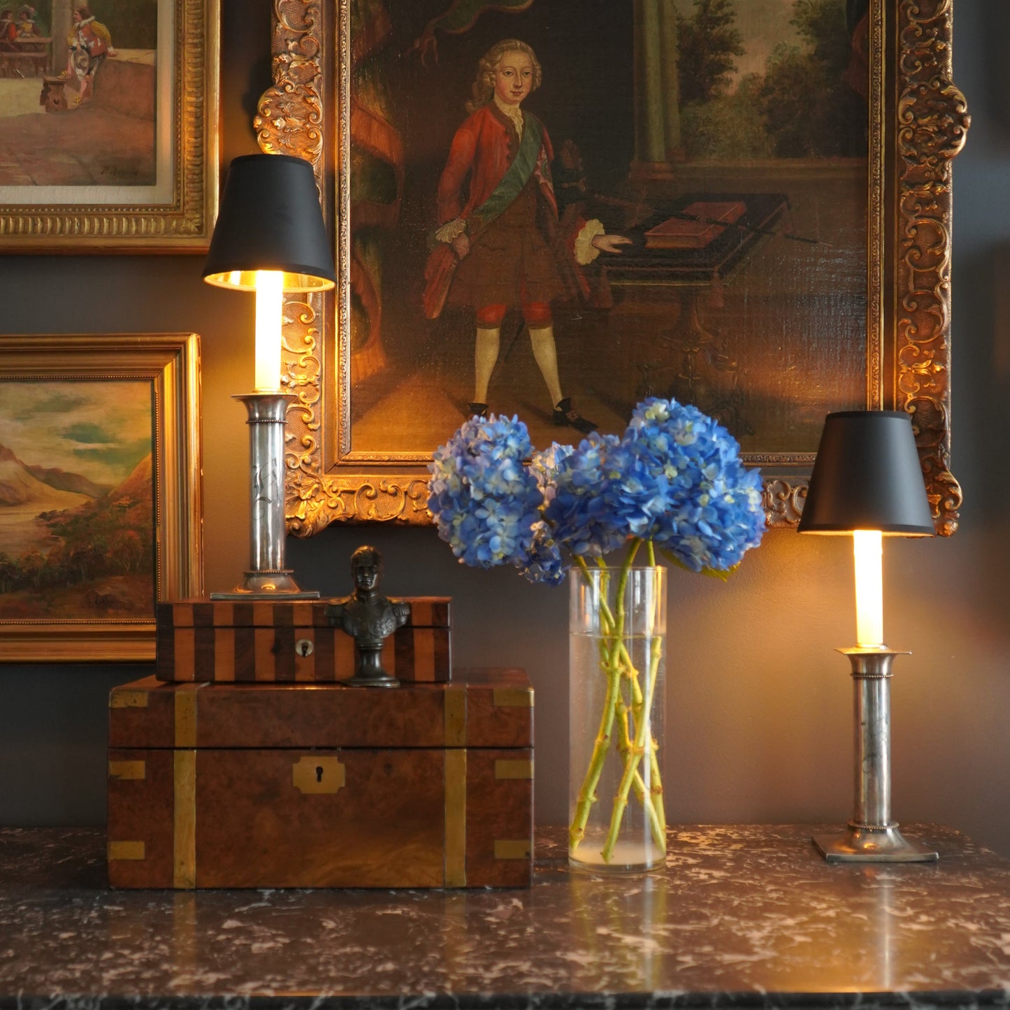 Pair of 20th Century Pairpoint Silver Plated Lamps