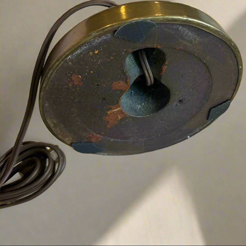 Vintage Patented Brass Helmet-Head Task Lamp – Early Industrial Desk Light