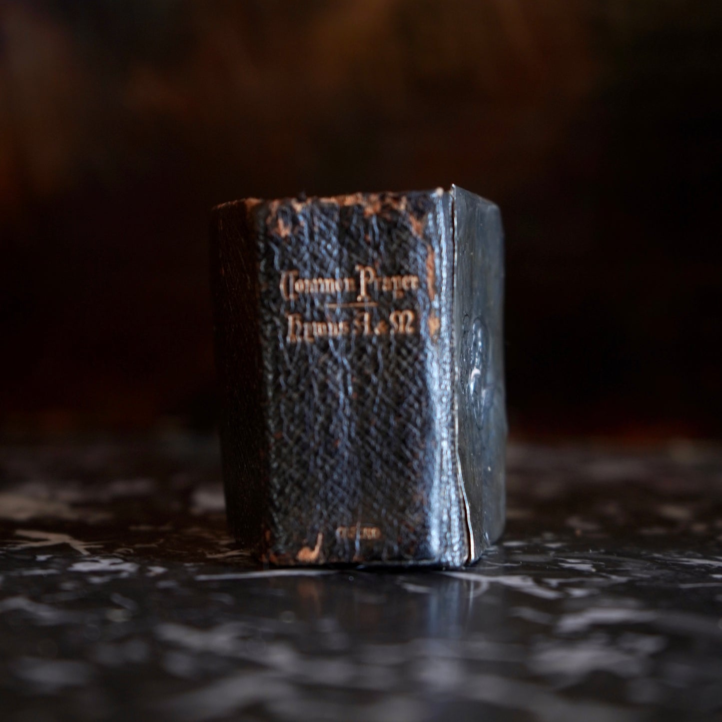 Miniature "The Book of Common Prayer" Silver Plated Cover and Black Leather Book