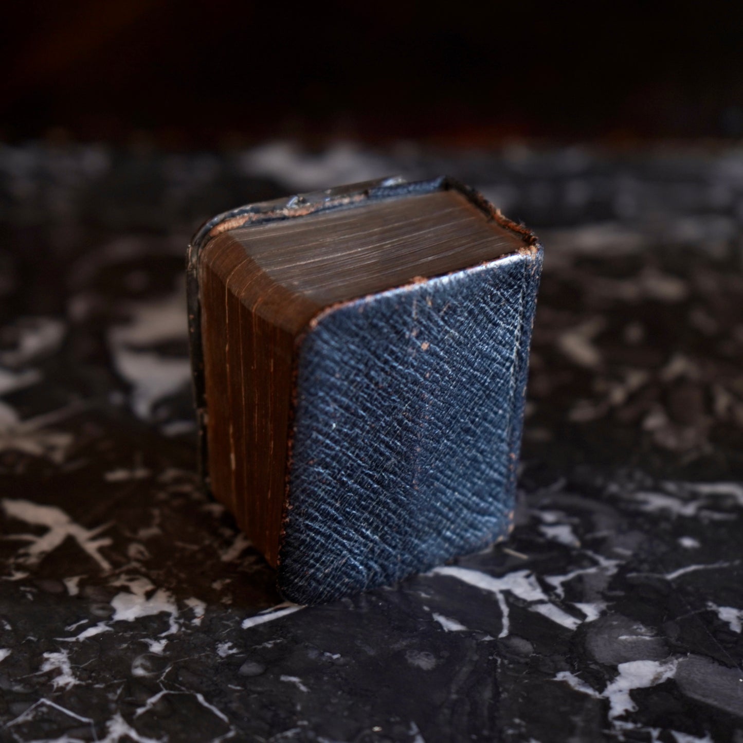 Miniature "The Book of Common Prayer" Silver Plated Cover and Black Leather Book