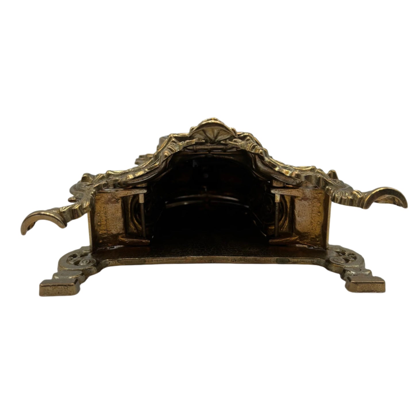 Ornate Vintage Rococo-Revival Gilt-Metal Mantel Clock