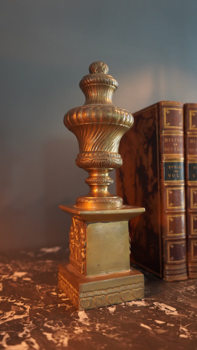 Pair of Antique Brass "Tyneside Scottish" Regimental Urn Bookends – Circa Early 20th Century
