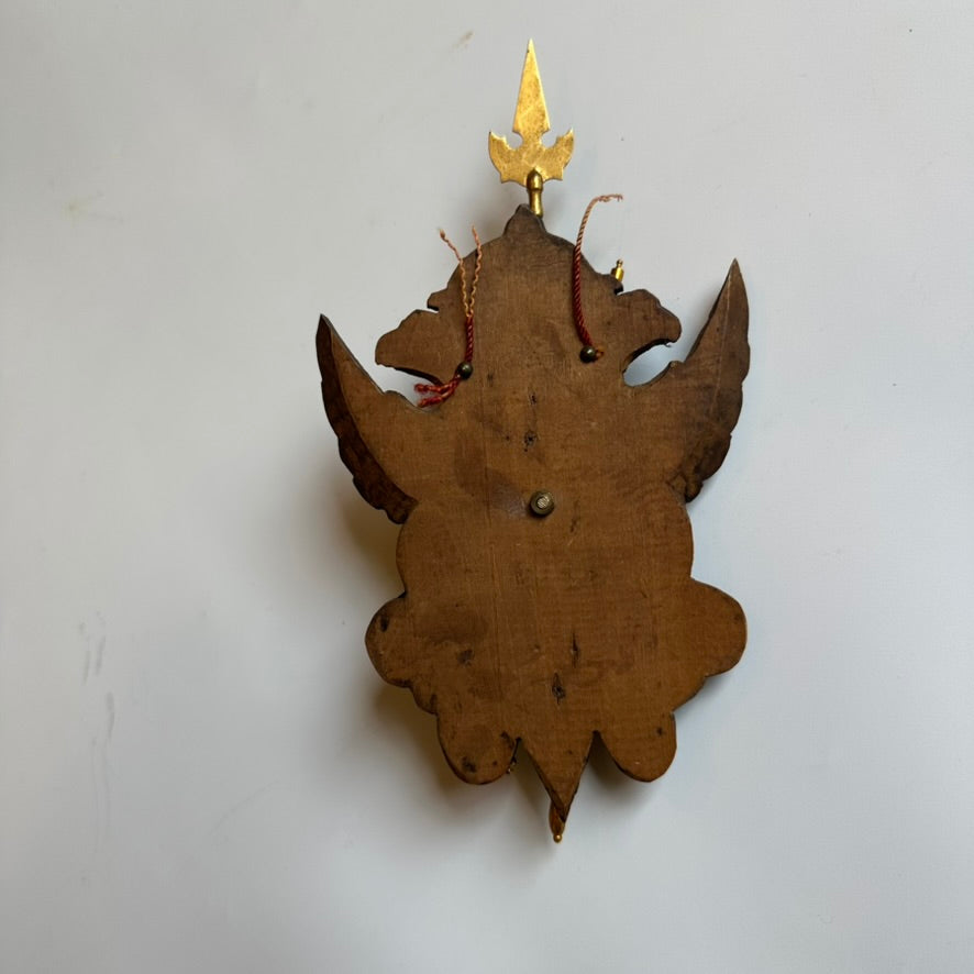 Mid-Century Spanish Toledo Miniature Armory Wall Plaque | Hand-Carved Heraldic Crest with Swords, Shield & Spear