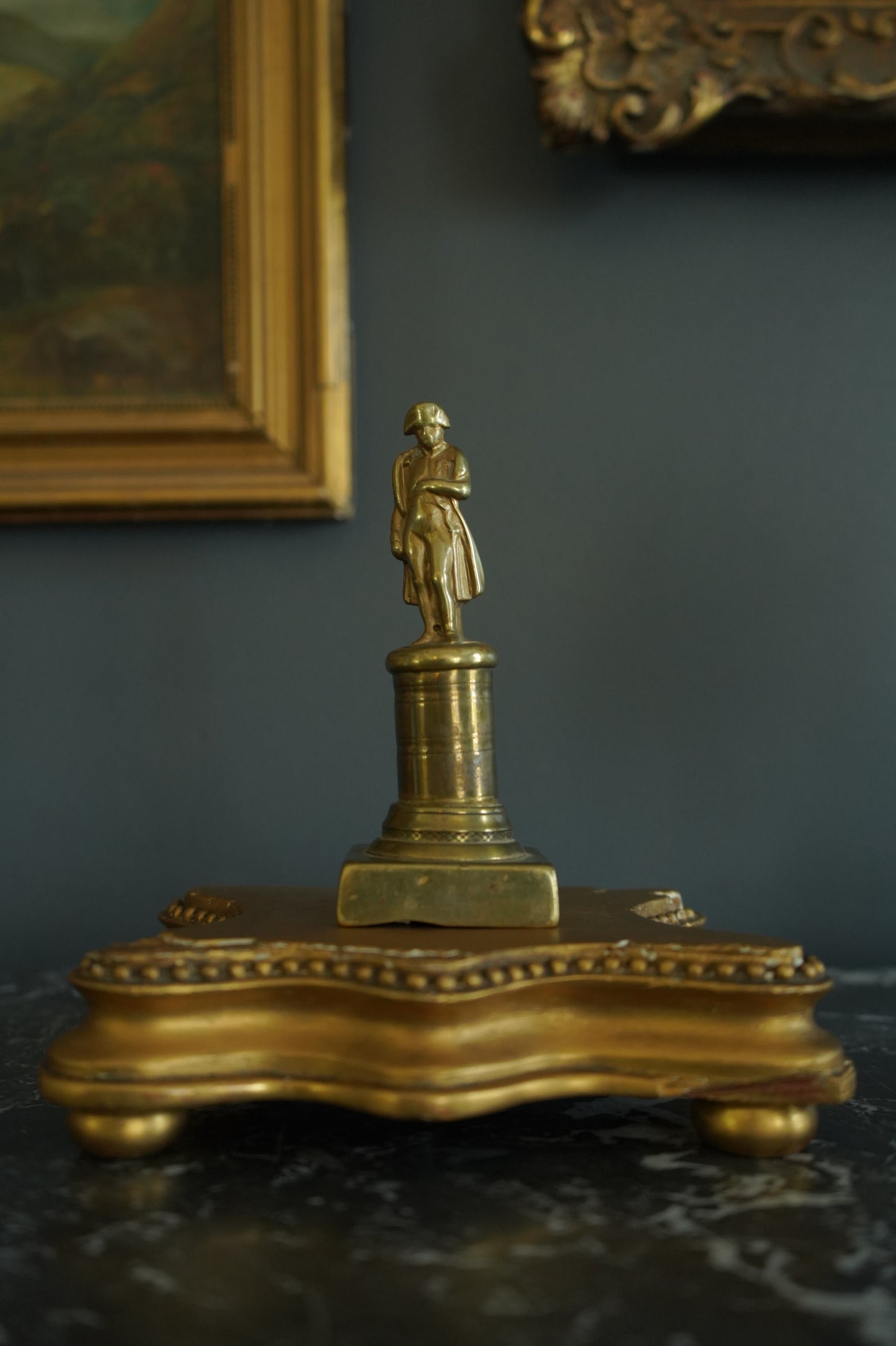 ^ Late 19th Century Miniature Brass Figurine of Napoleon