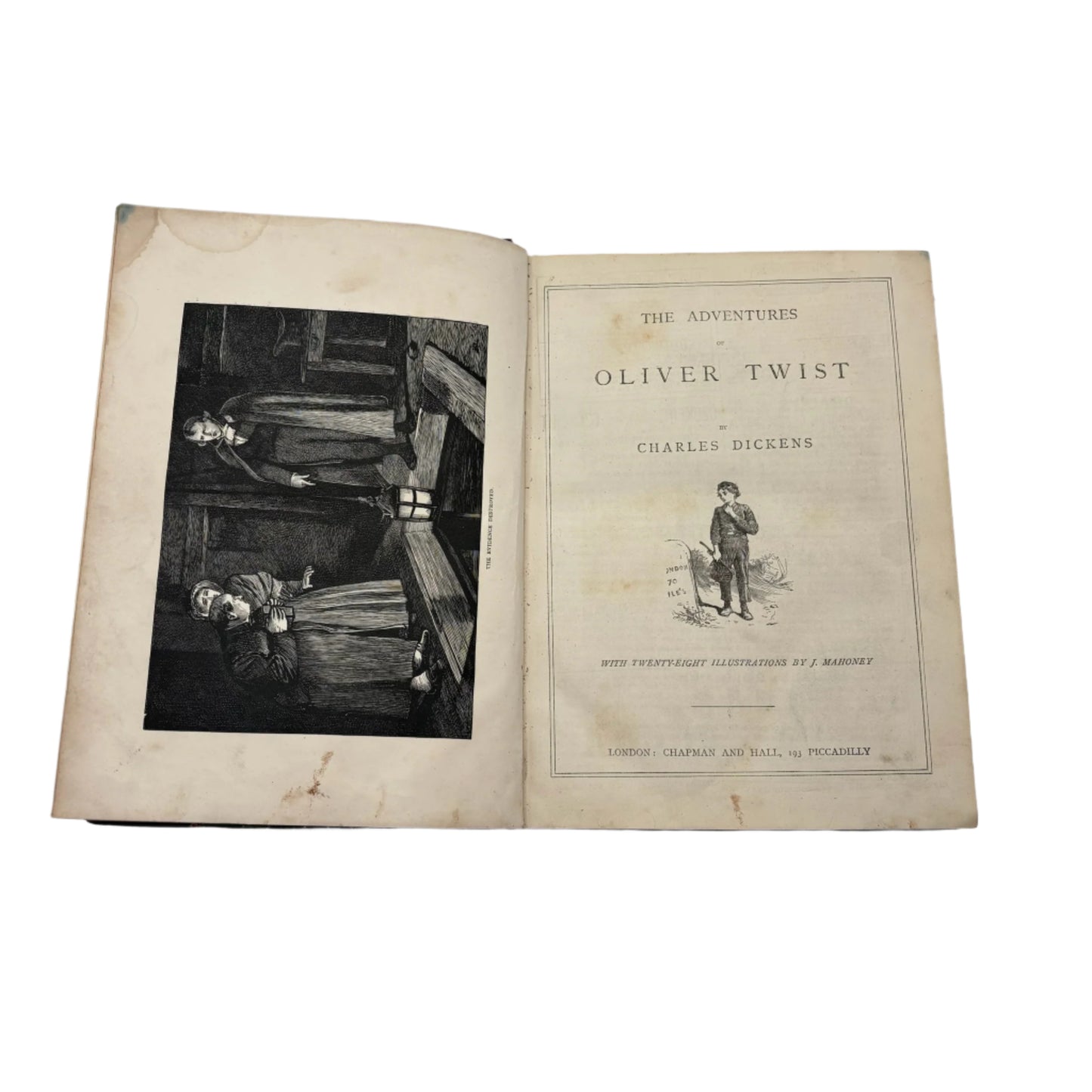 XL "The Adventures of Oliver Twist and Martin Chuzzlewit" Black Half Leather Book