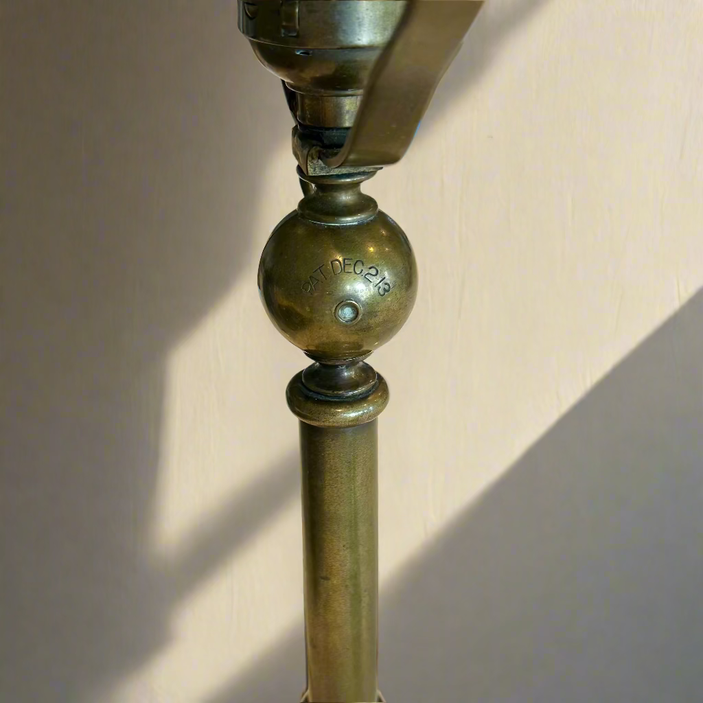 Vintage Patented Brass Helmet-Head Task Lamp – Early Industrial Desk Light