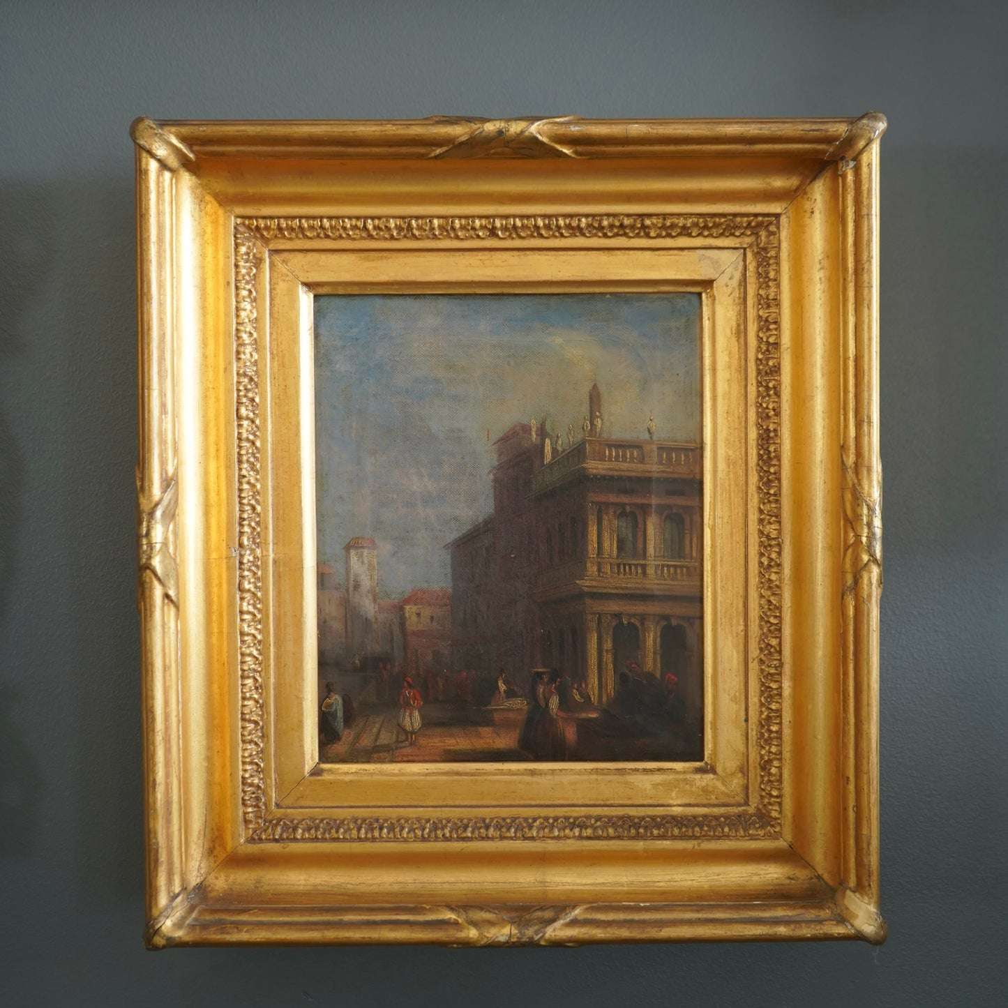 Early 19th Century Venetian School Oil Painting “The Doge’s Palace” | Antique Grand Tour Artwork in Gilt Frame