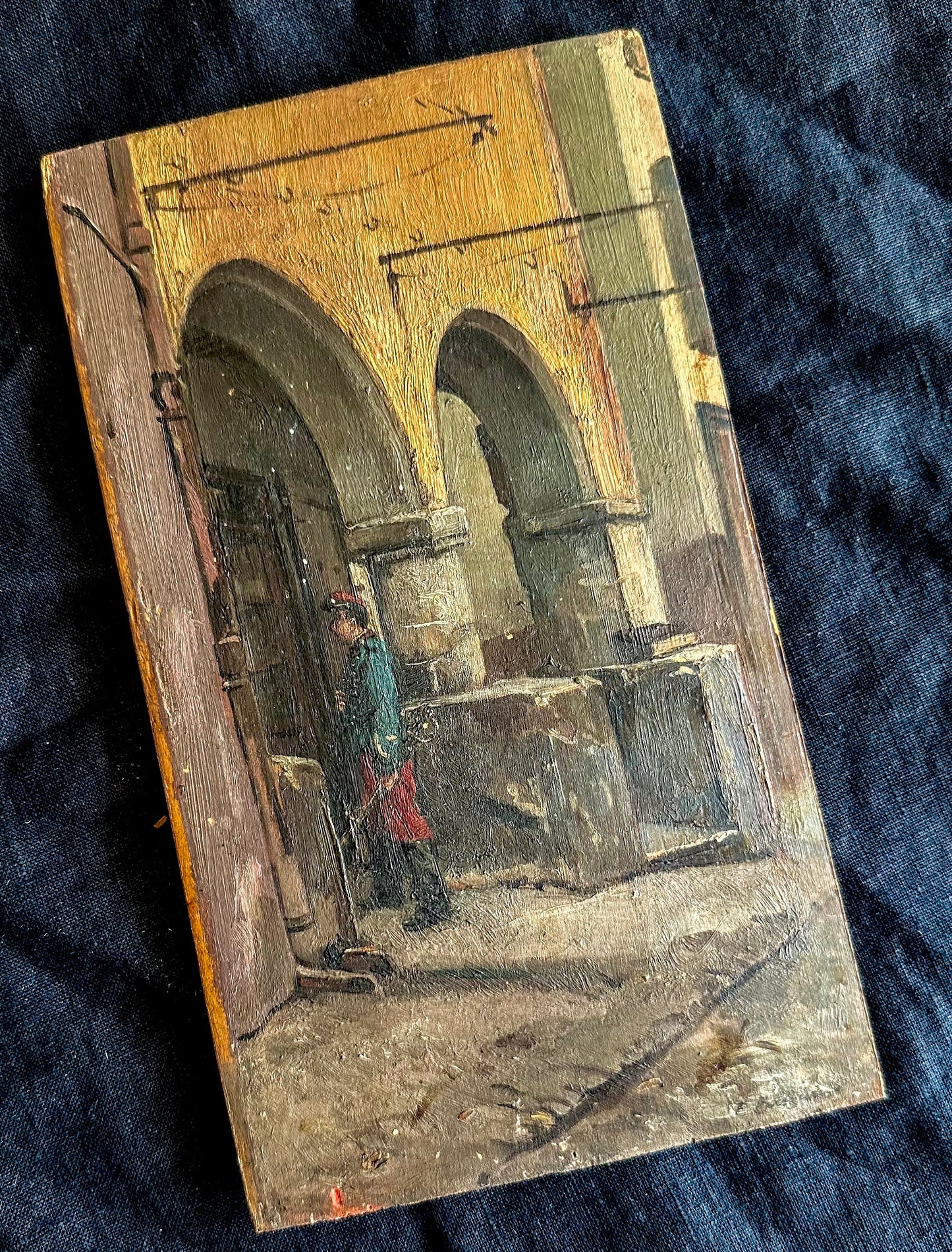 Late 19th Century French Oil Painting of an Infantry Soldier, Antique French Oil Painting Unframed