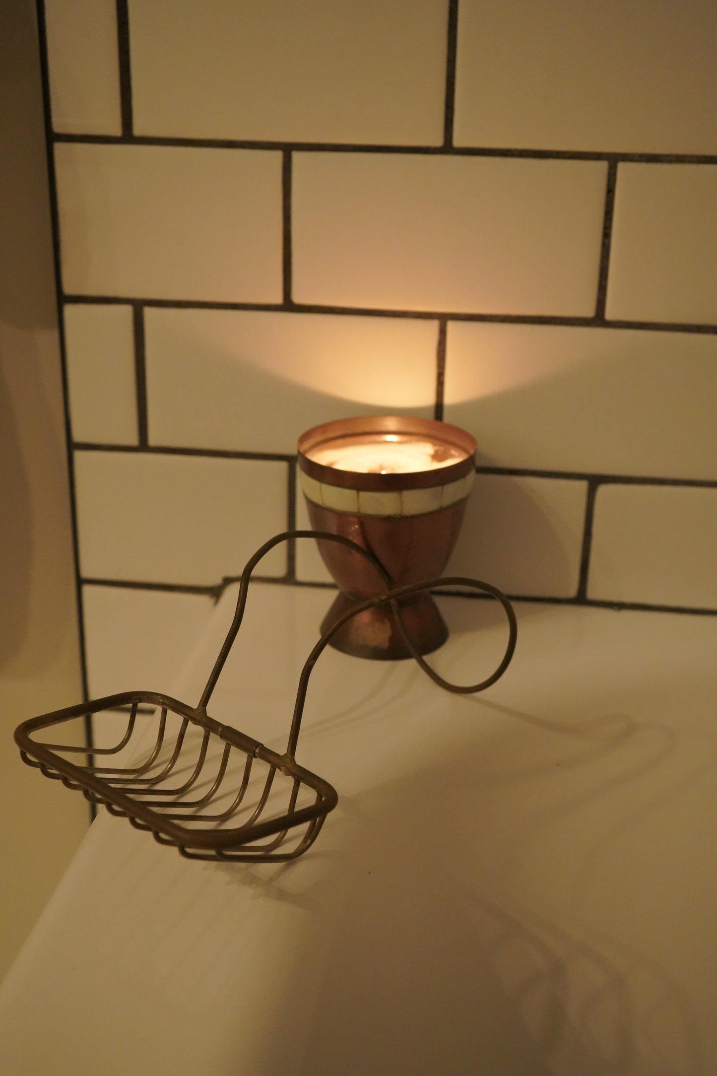 Late Victorian Brass Tub-Mounted Soap Basket