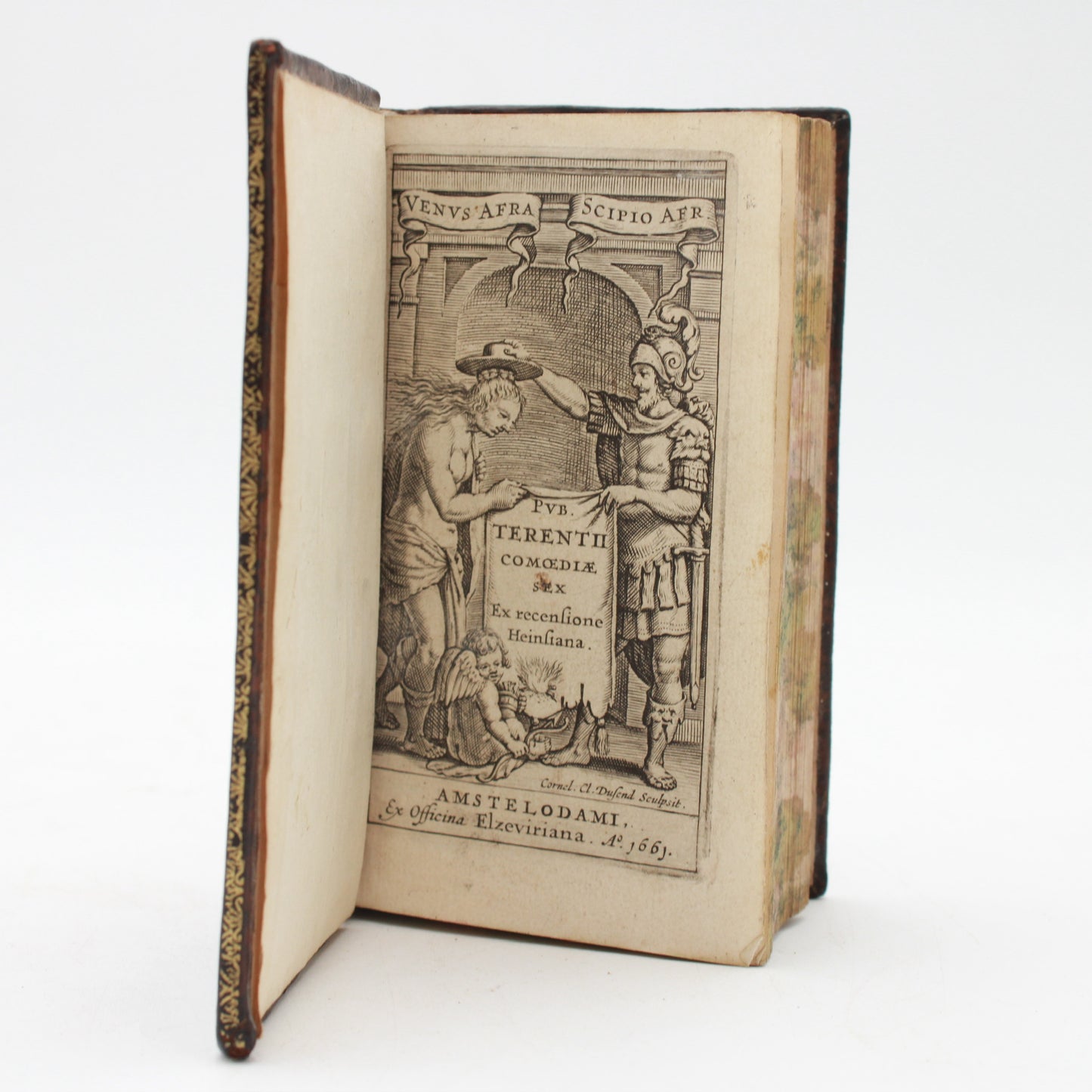 Miniature 1661 "The Comedies of Terence (Terentii Comaediae Sex)" Full Brown Leather Book