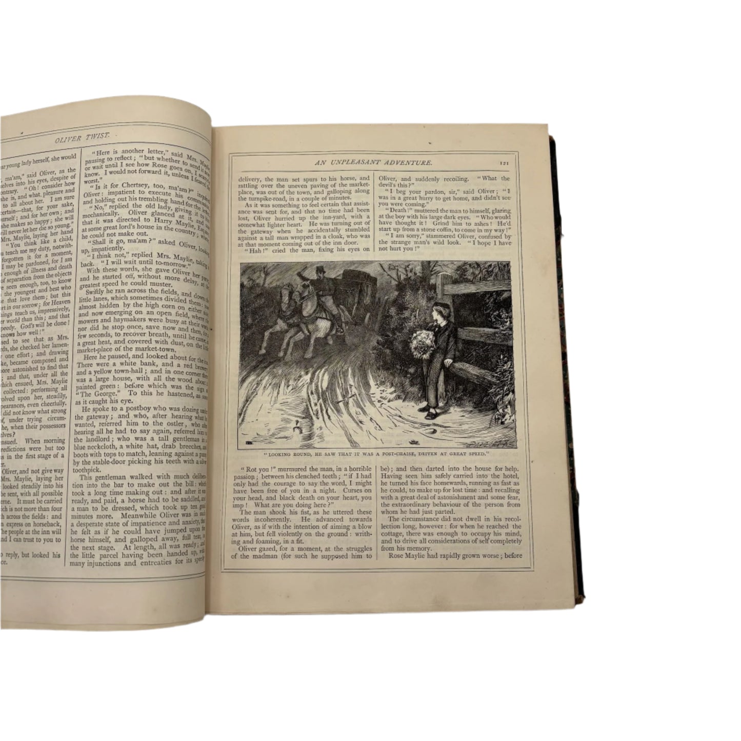 XL "The Adventures of Oliver Twist and Martin Chuzzlewit" Black Half Leather Book