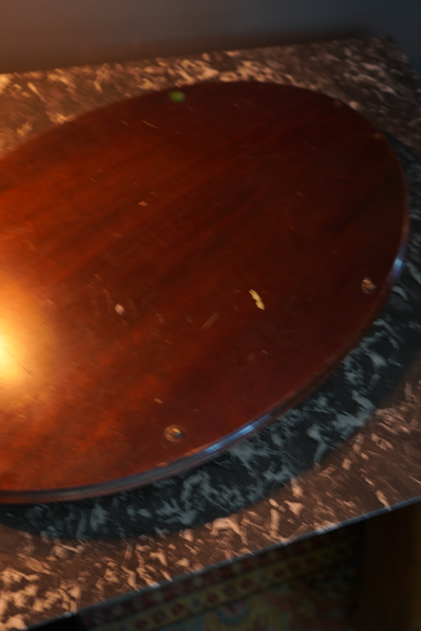 Edwardian Inlaid Mahogany Tray with Marquetry Urn Motif & Brass Handles, c.1900