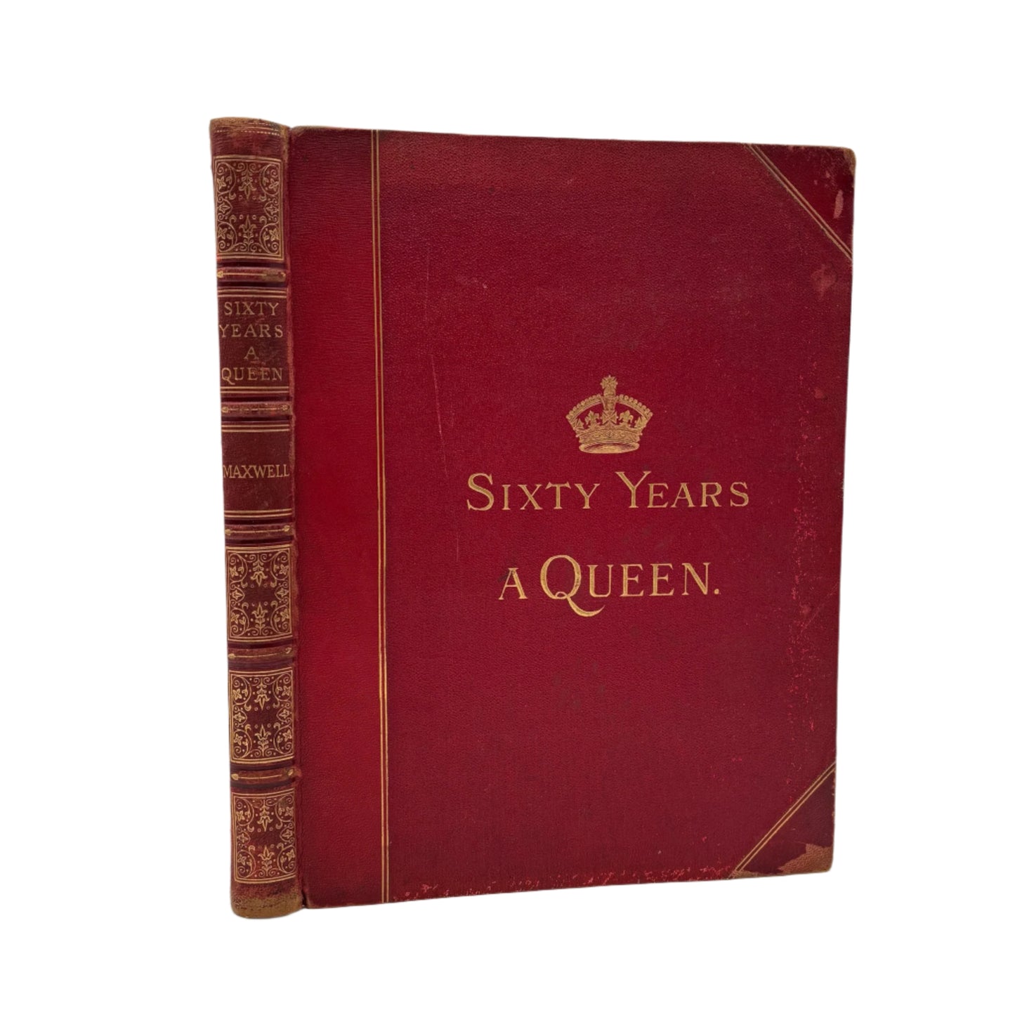 XL "Sixty Years a Queen" Half Red Moroccan Leather Book