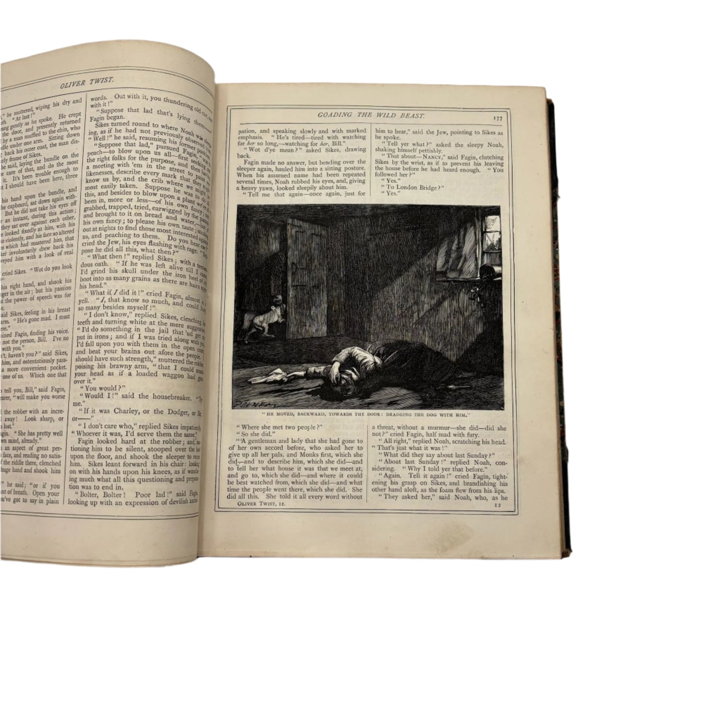 XL "The Adventures of Oliver Twist and Martin Chuzzlewit" Black Half Leather Book
