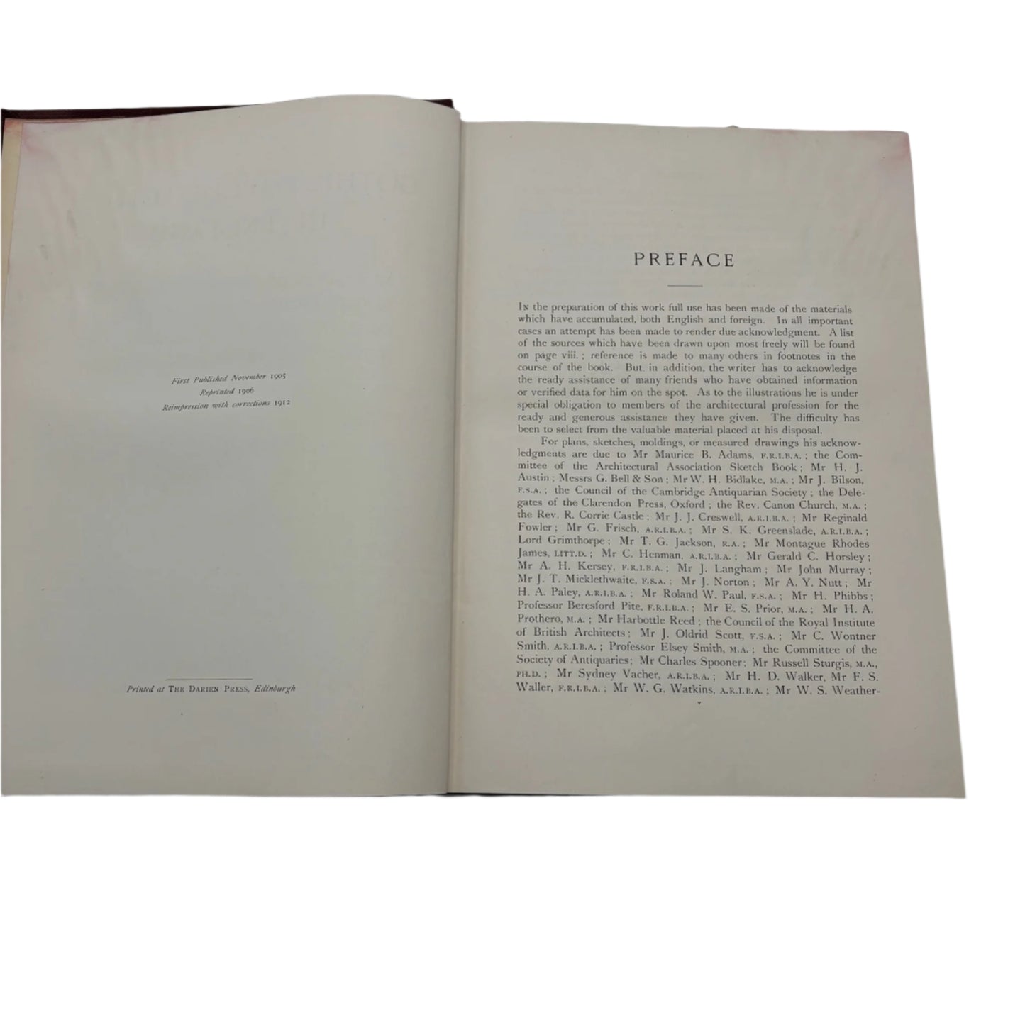 XL 1912 "Gothic Architecture in England" Red Cloth Book