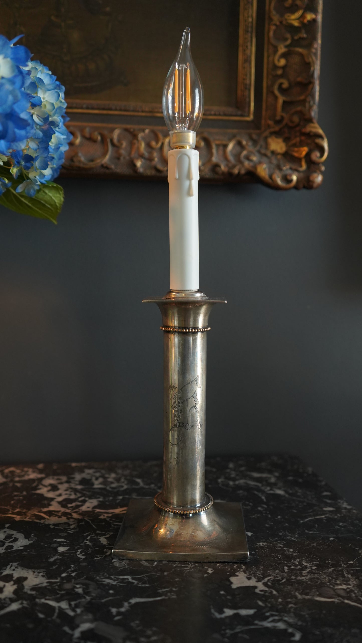 Pair of 20th Century Pairpoint Silver Plated Lamps