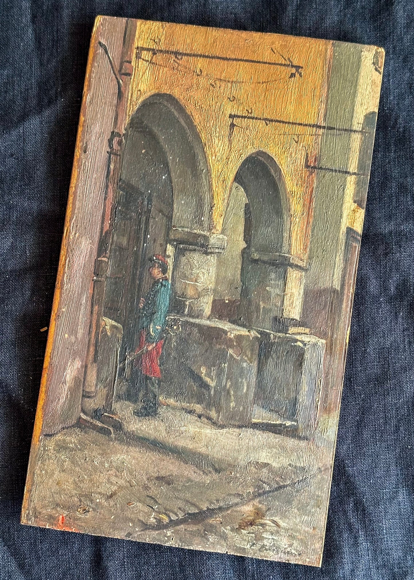 Late 19th Century French Oil Painting of an Infantry Soldier, Antique French Oil Painting Unframed