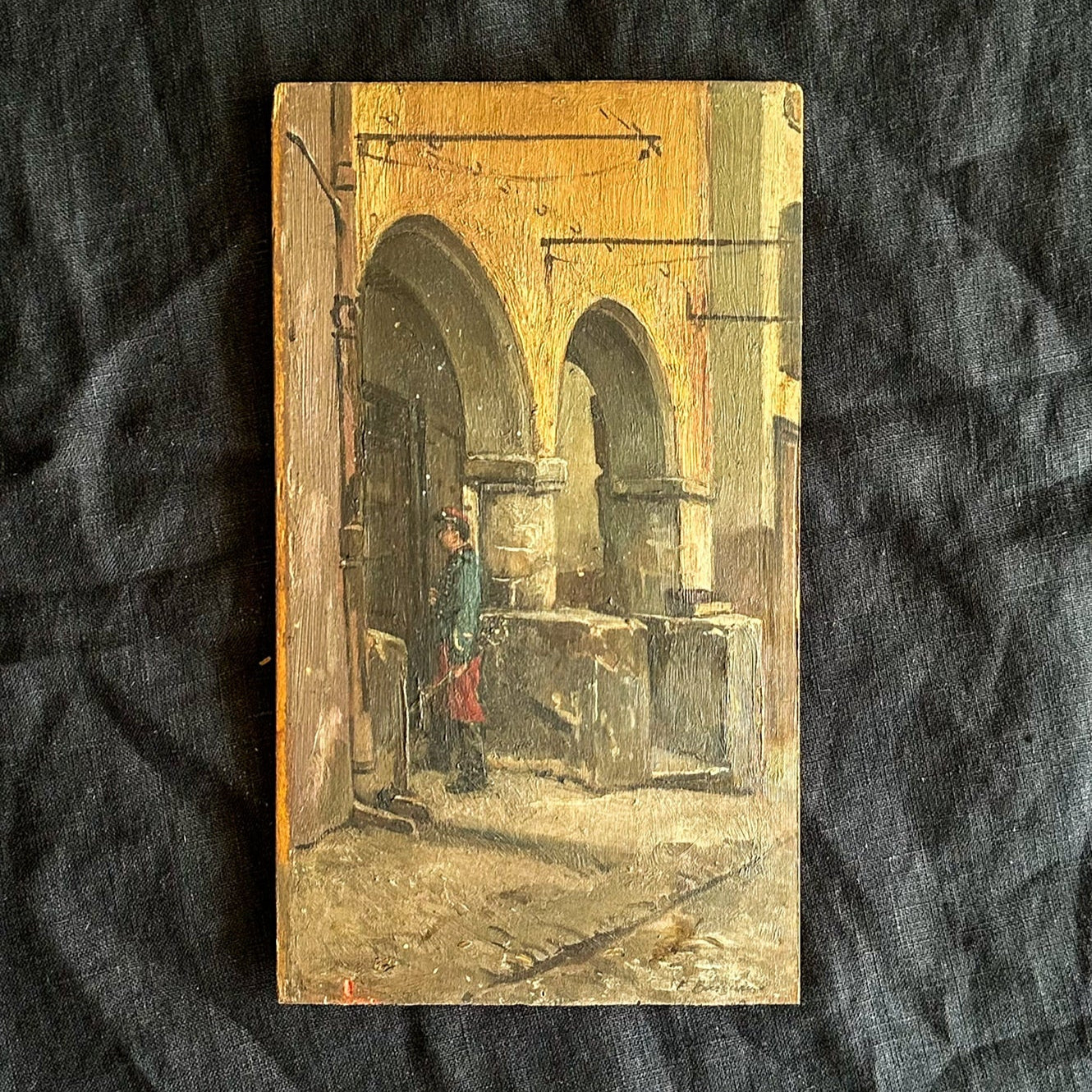 Late 19th Century French Oil Painting of an Infantry Soldier, Antique French Oil Painting Unframed