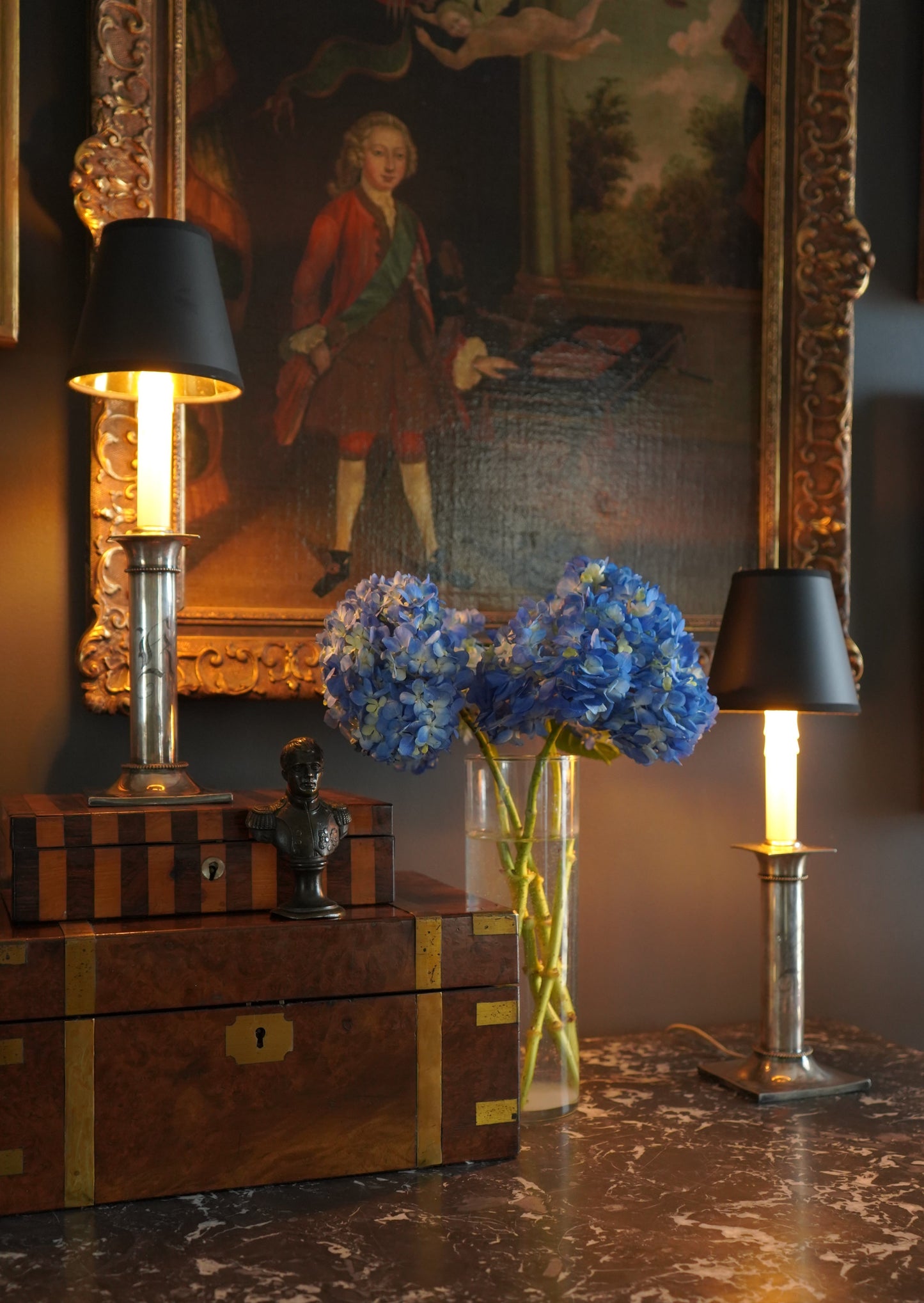 Pair of 20th Century Pairpoint Silver Plated Lamps