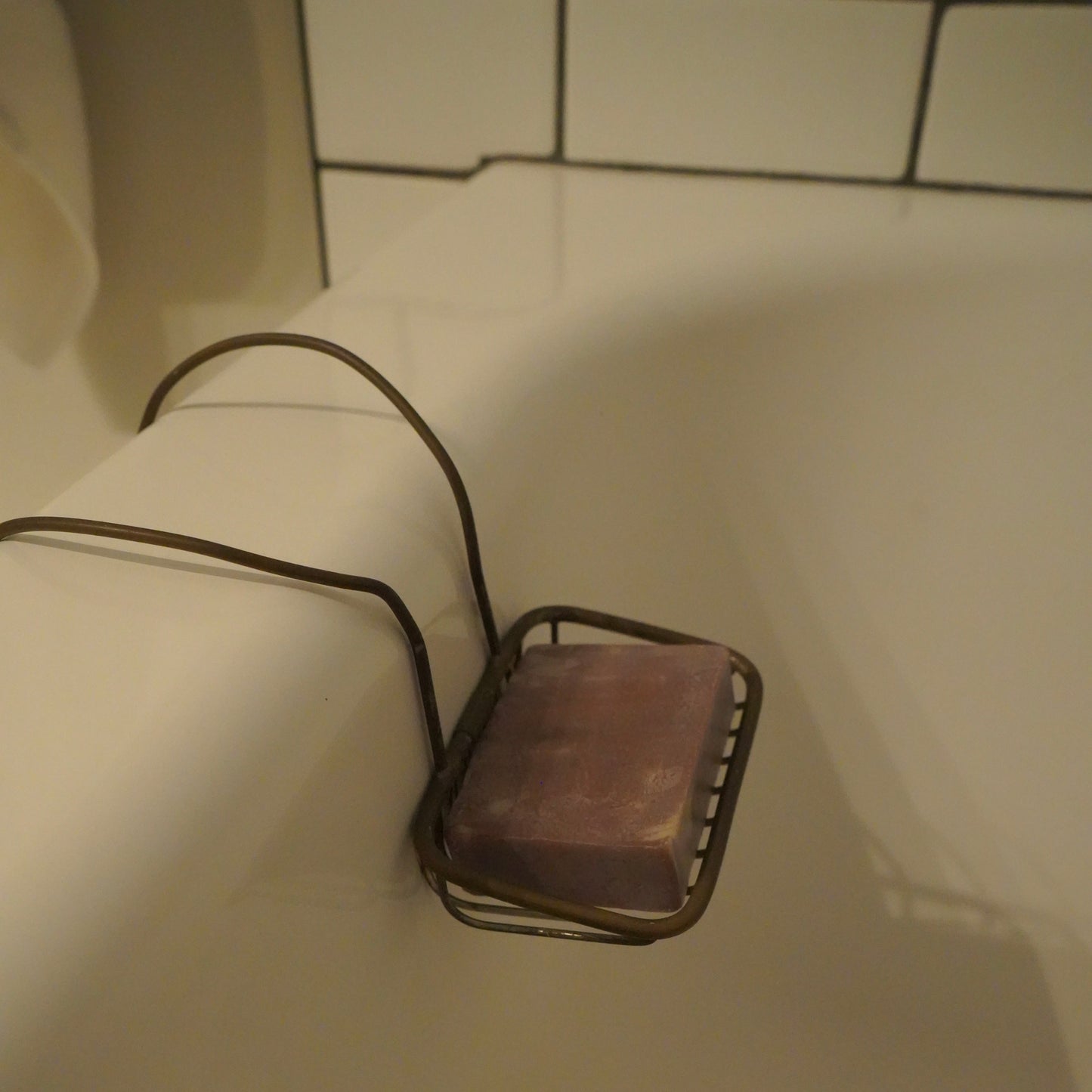 Late Victorian Brass Tub-Mounted Soap Basket