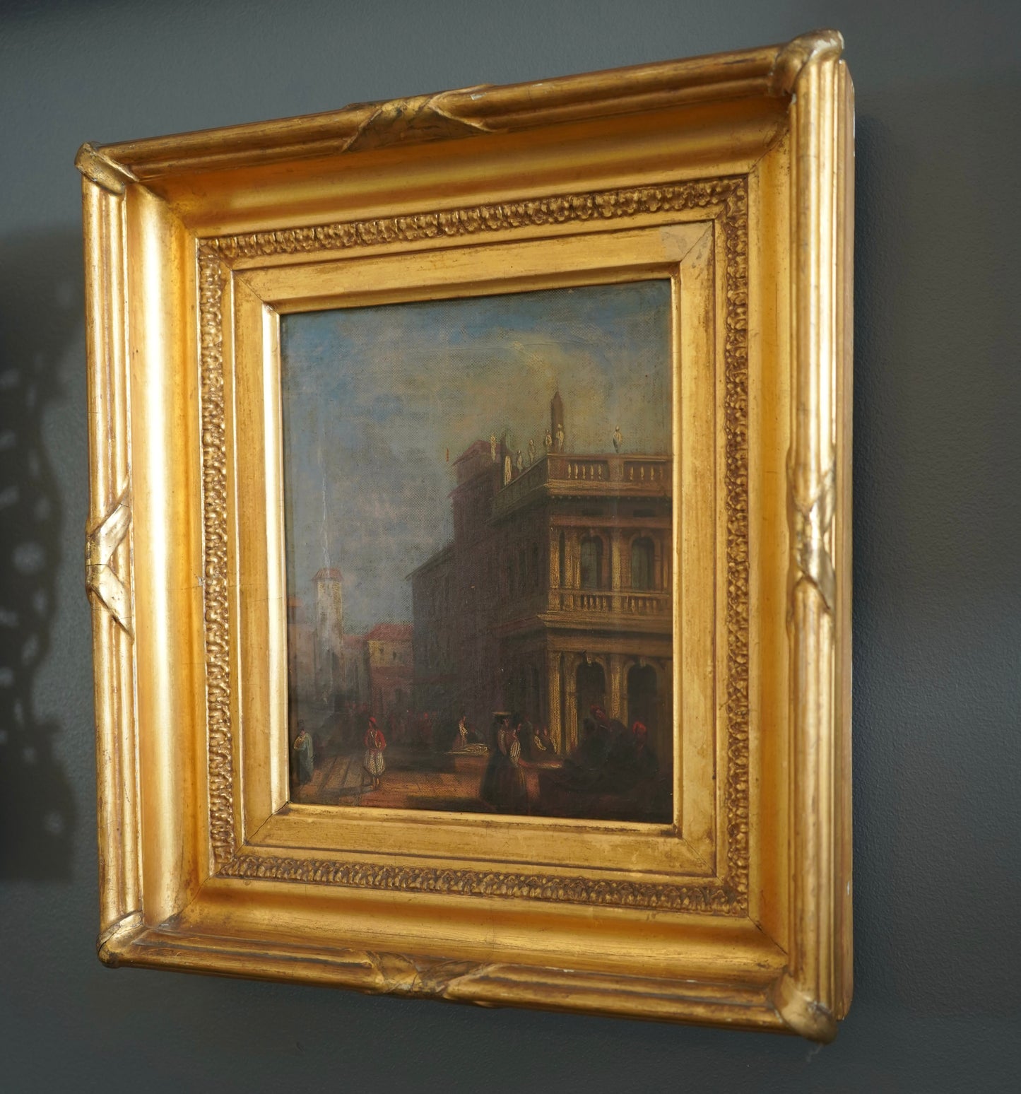 Early 19th Century Venetian School Oil Painting “The Doge’s Palace” | Antique Grand Tour Artwork in Gilt Frame
