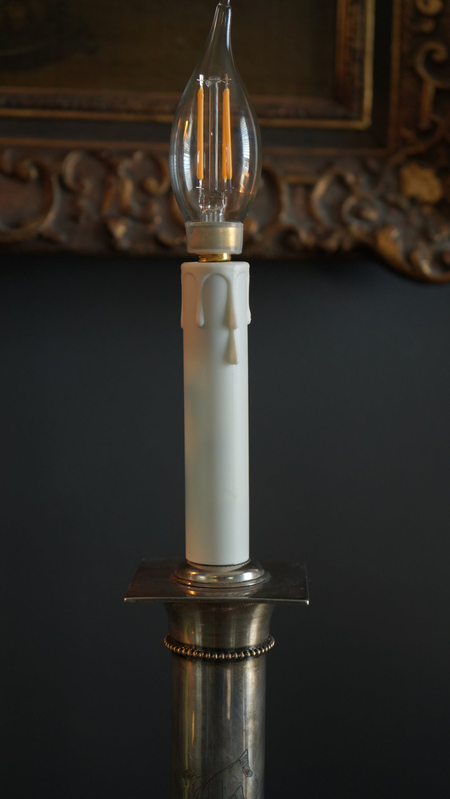 Pair of 20th Century Pairpoint Silver Plated Lamps
