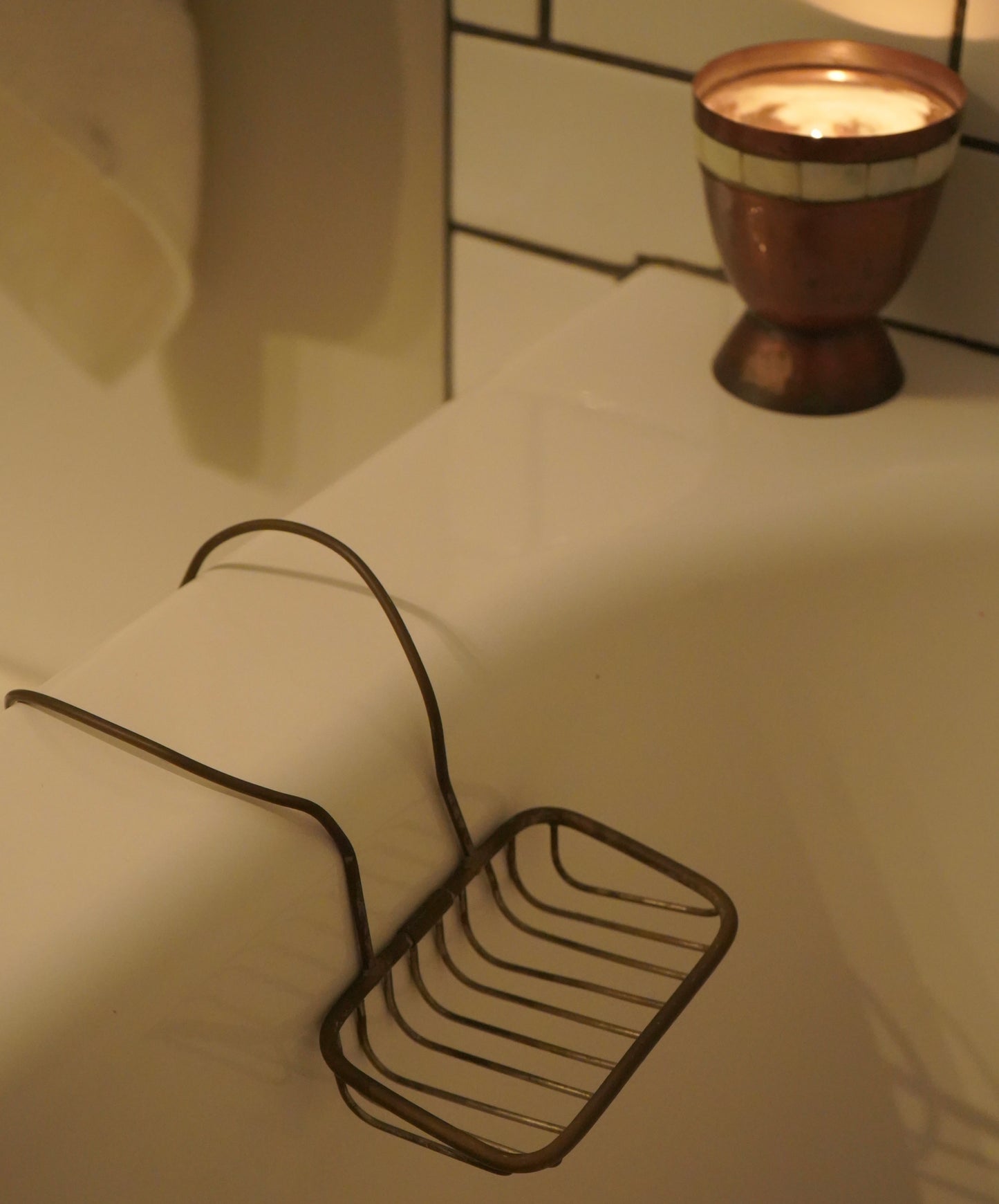 Late Victorian Brass Tub-Mounted Soap Basket