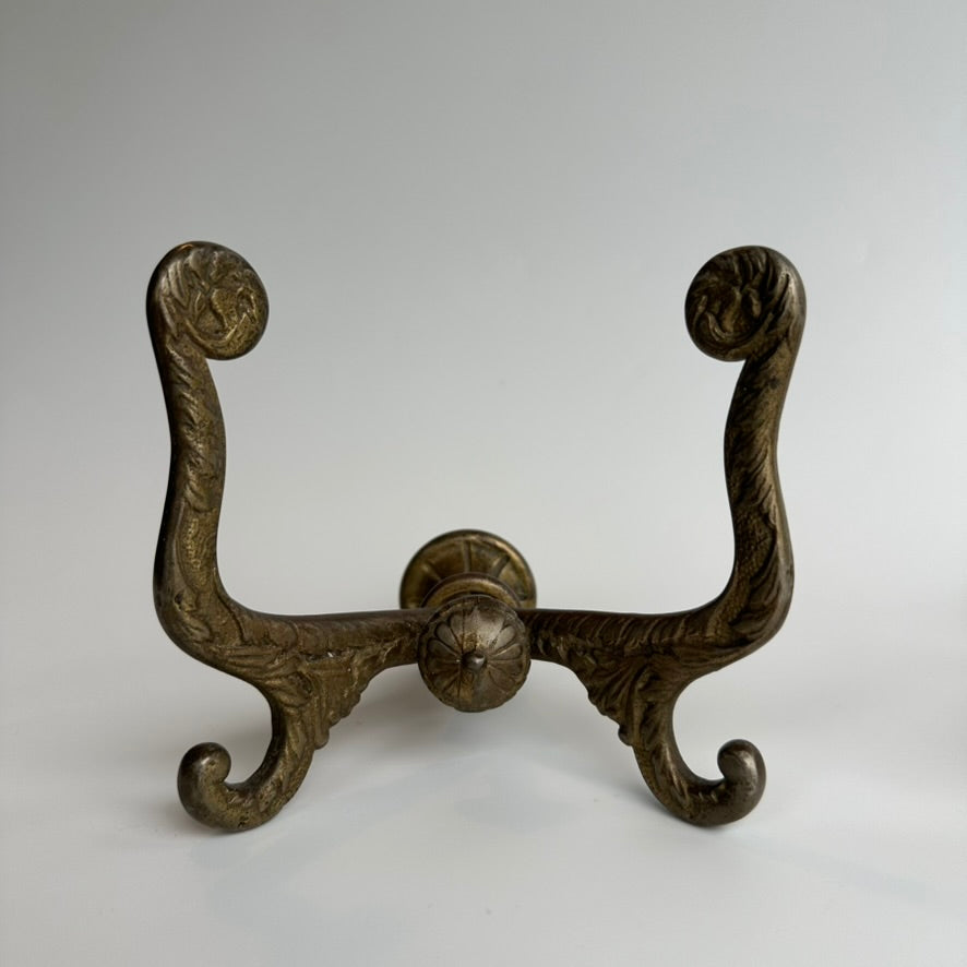 Antique Late Victorian Cast-Brass Double Wall Hooks (Pair)