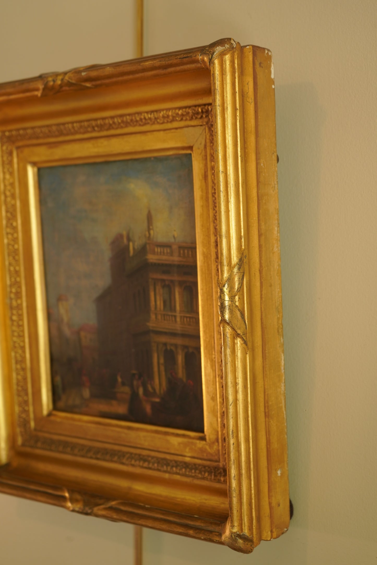 Early 19th Century Venetian School Oil Painting “The Doge’s Palace” | Antique Grand Tour Artwork in Gilt Frame