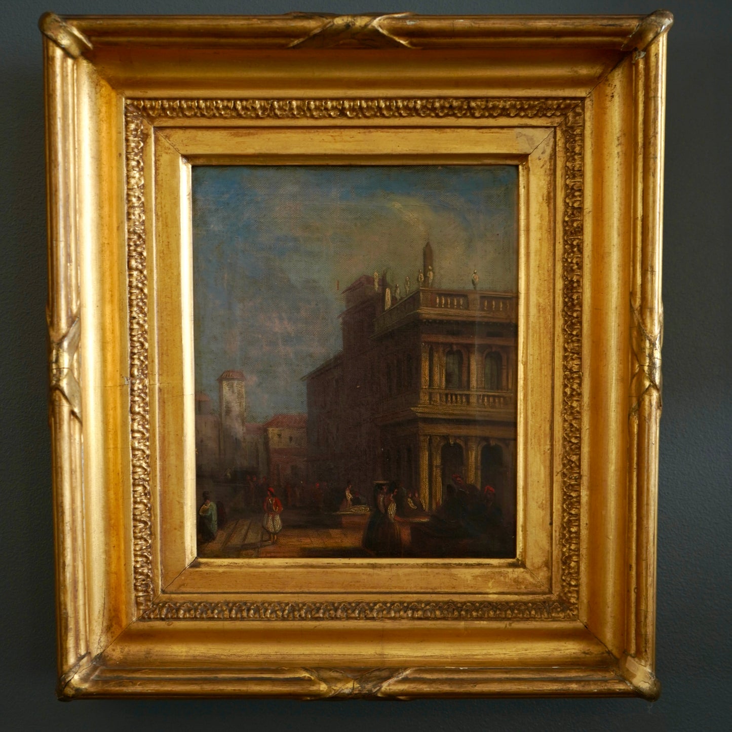 Early 19th Century Venetian School Oil Painting “The Doge’s Palace” | Antique Grand Tour Artwork in Gilt Frame