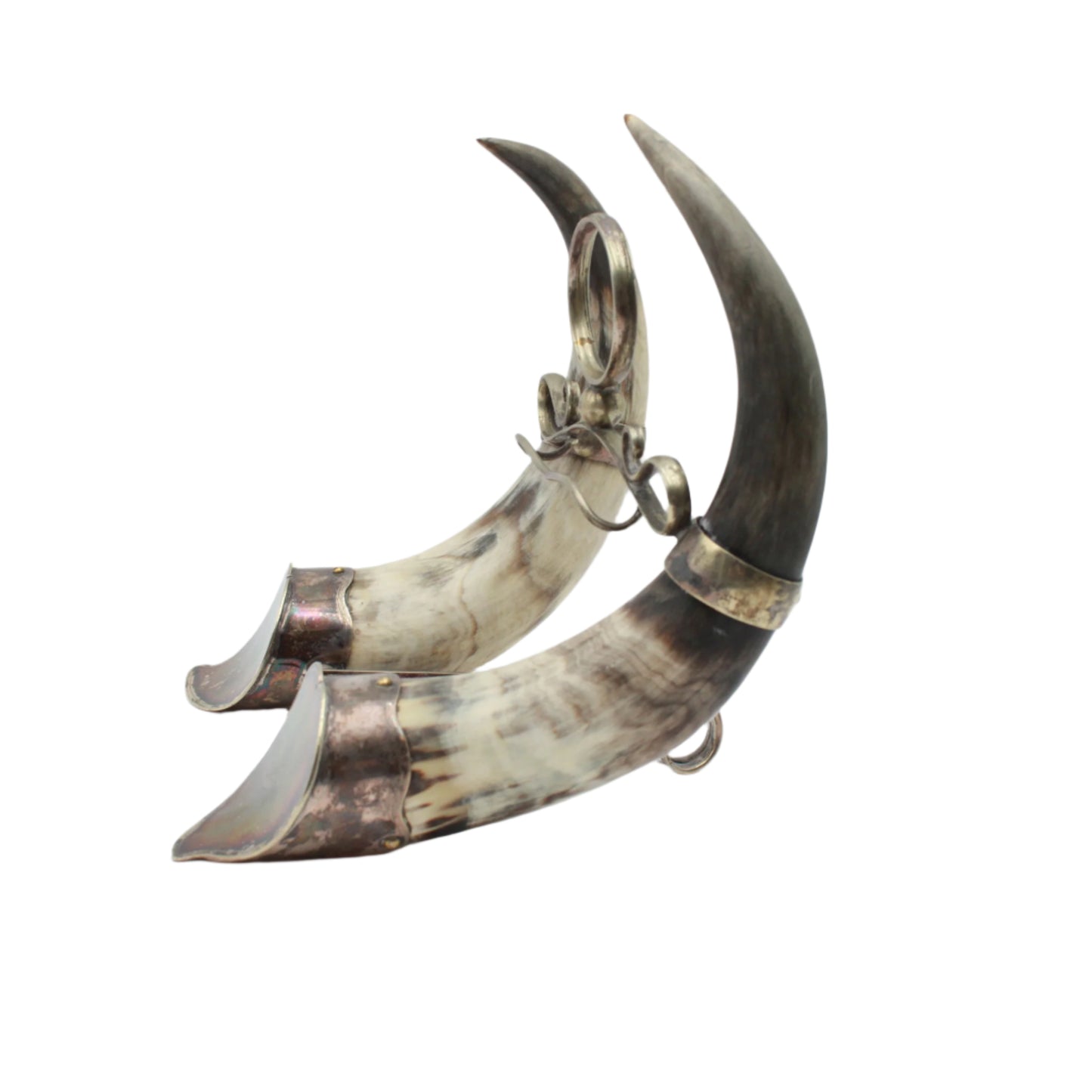c. 1880-1900 Horn & Silver-Plated Inkwell Base – Late 19th Century