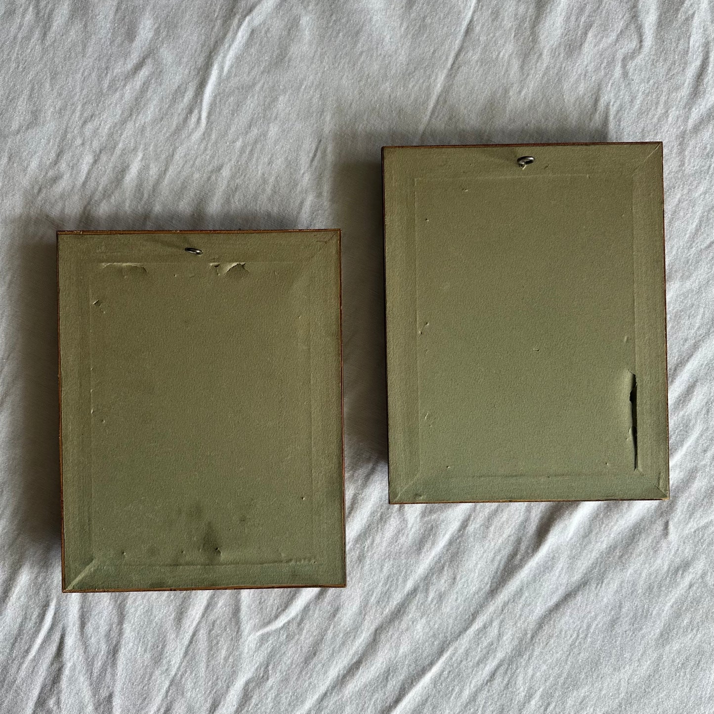 Pair of French “Art Mort” Oil Studies – 1920s Trompe-l’Œil Bird Paintings on Wood Panel, Signed F.S.