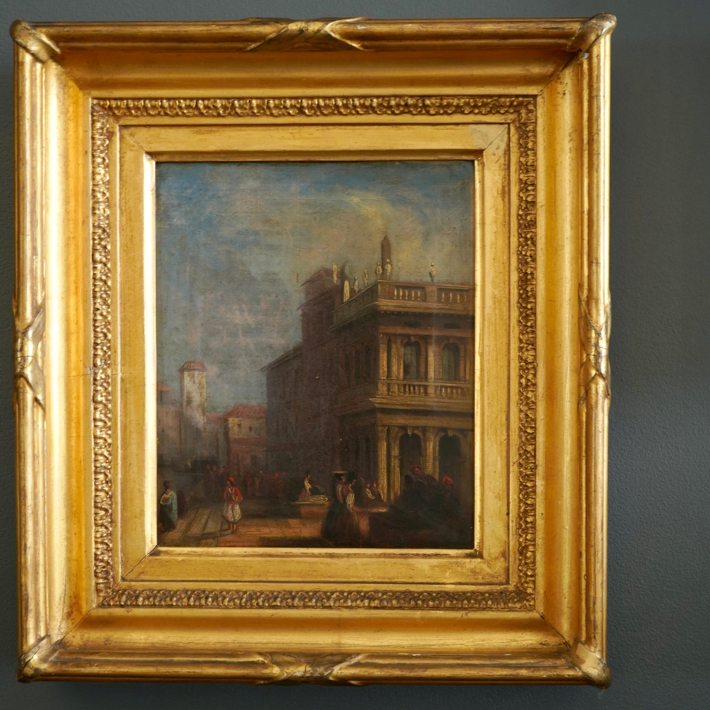 Early 19th Century Venetian School Oil Painting “The Doge’s Palace” | Antique Grand Tour Artwork in Gilt Frame