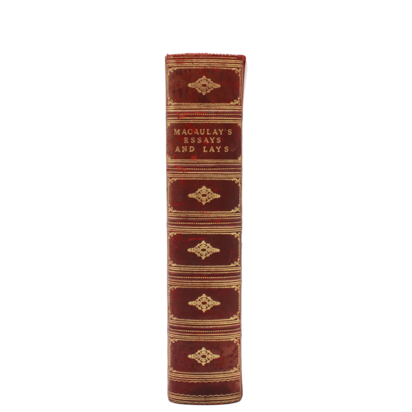 1907 "Lord Macaulay’s Essays and Lays of Ancient Rome" Red Full Leather Book