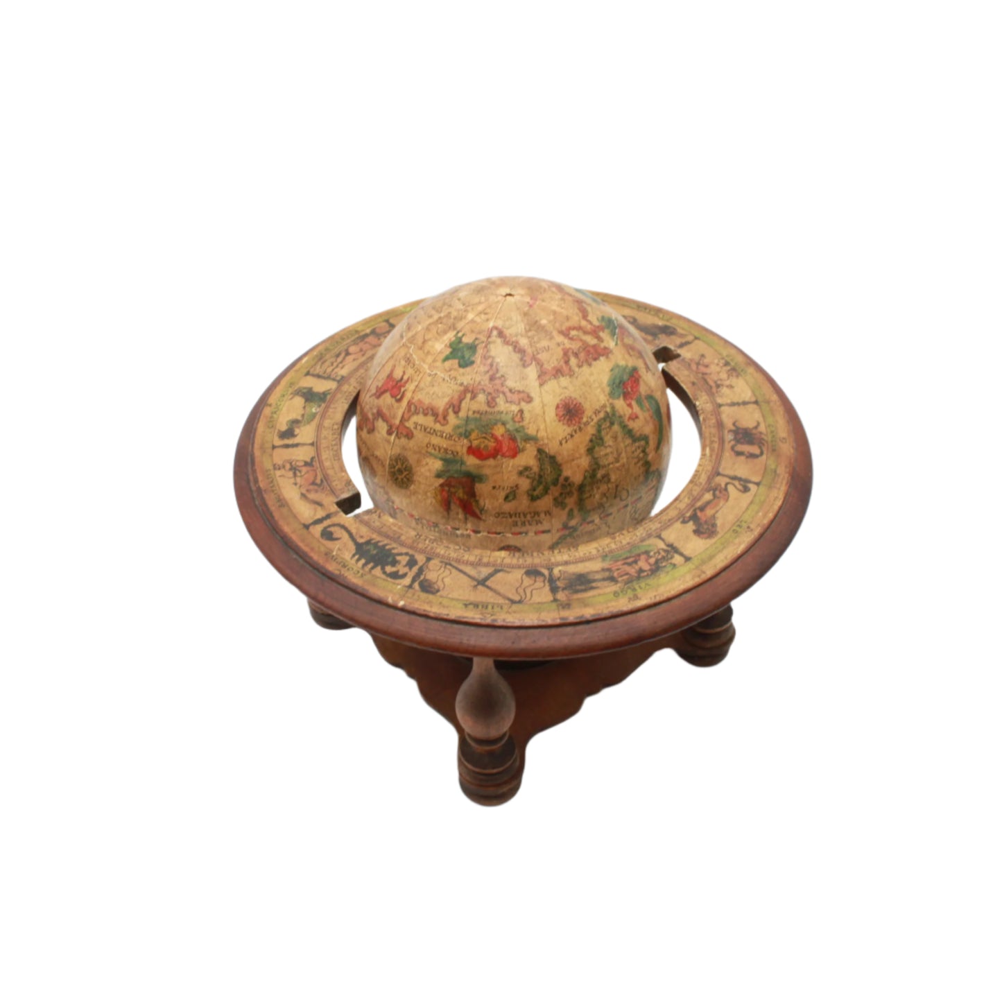 ^ Small Vintage Italian Wooden Globe
