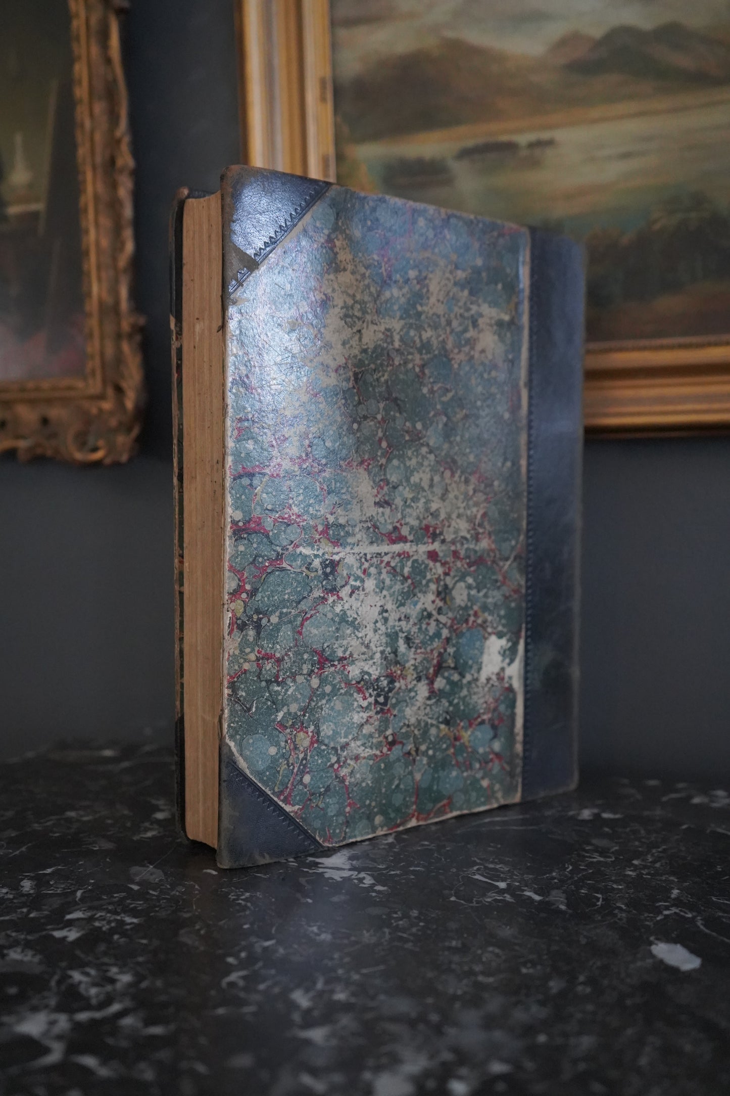 XL "The Adventures of Oliver Twist and Martin Chuzzlewit" Black Half Leather Book