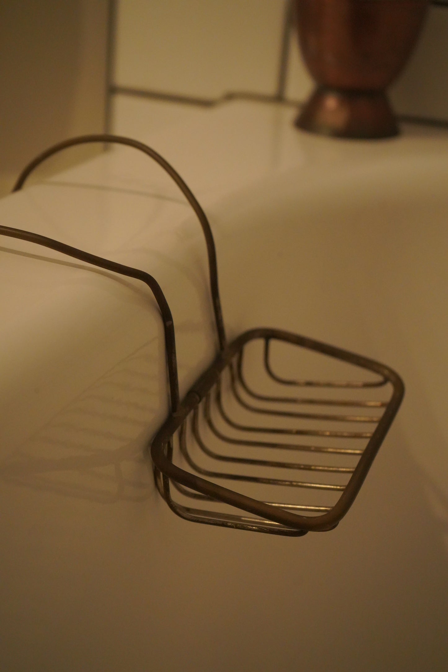 Late Victorian Brass Tub-Mounted Soap Basket