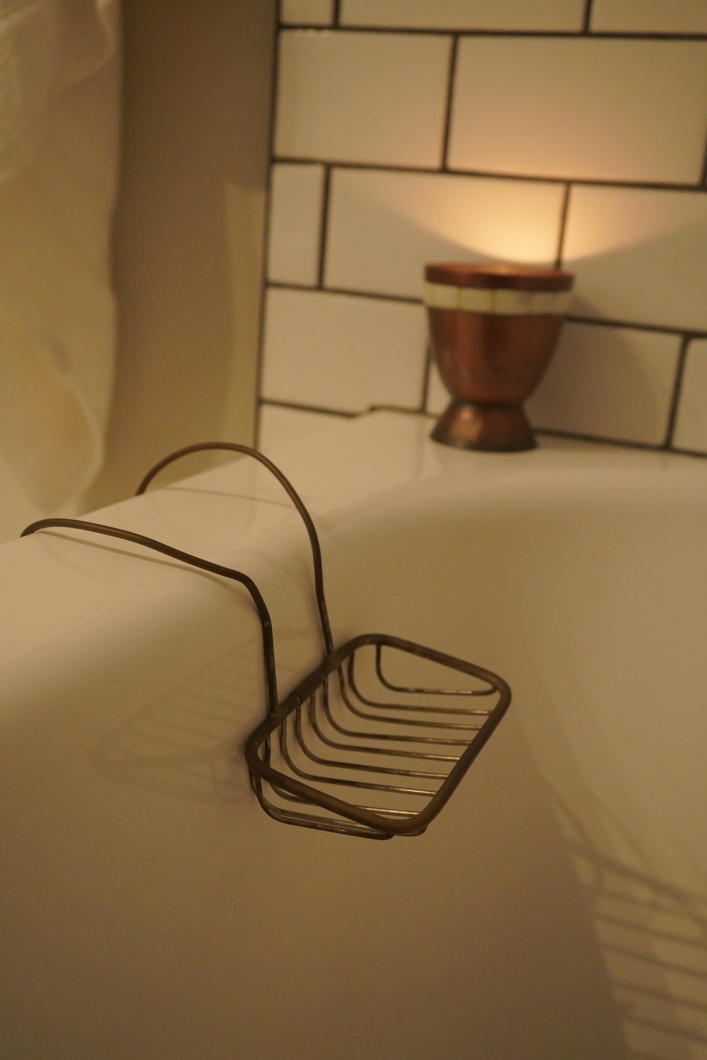 Late Victorian Brass Tub-Mounted Soap Basket
