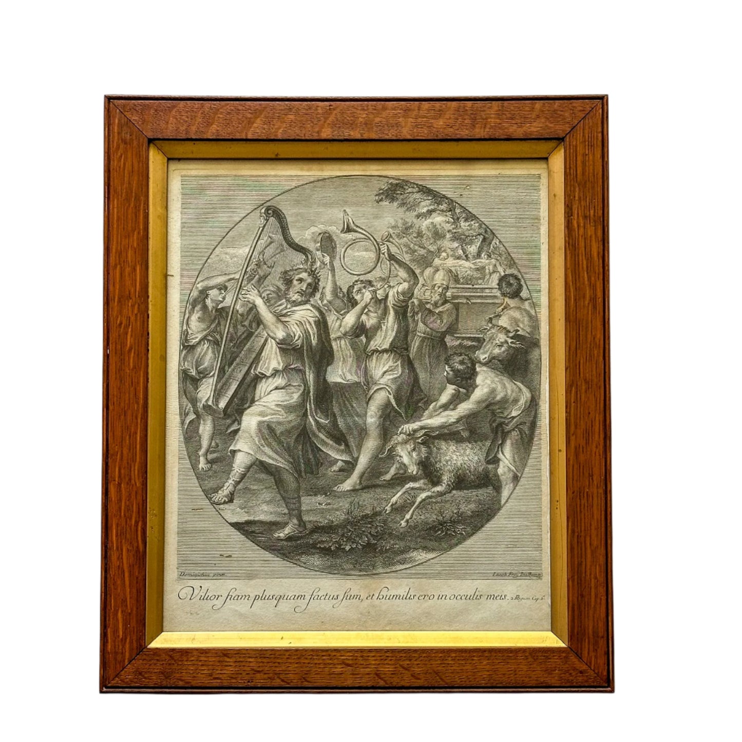 18th Century Engraving "The Triumph of David" Jakob Frey after Domenichino