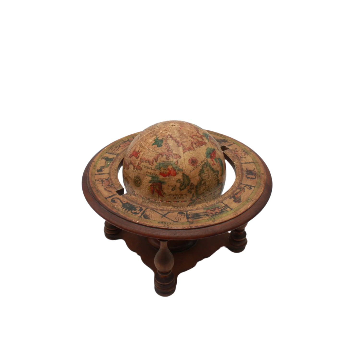 ^ Small Vintage Italian Wooden Globe