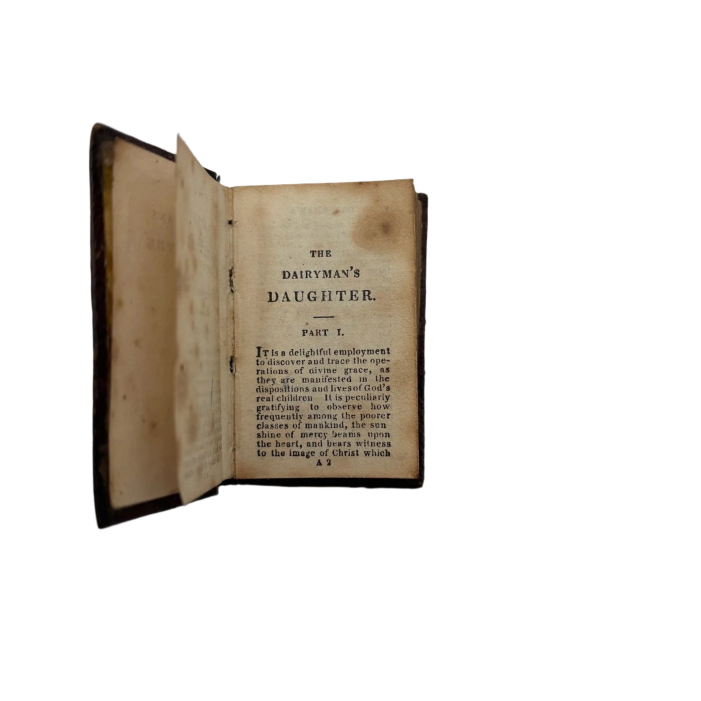 Miniature "The Dairyman’s Daughter" Brown Full Leather Book