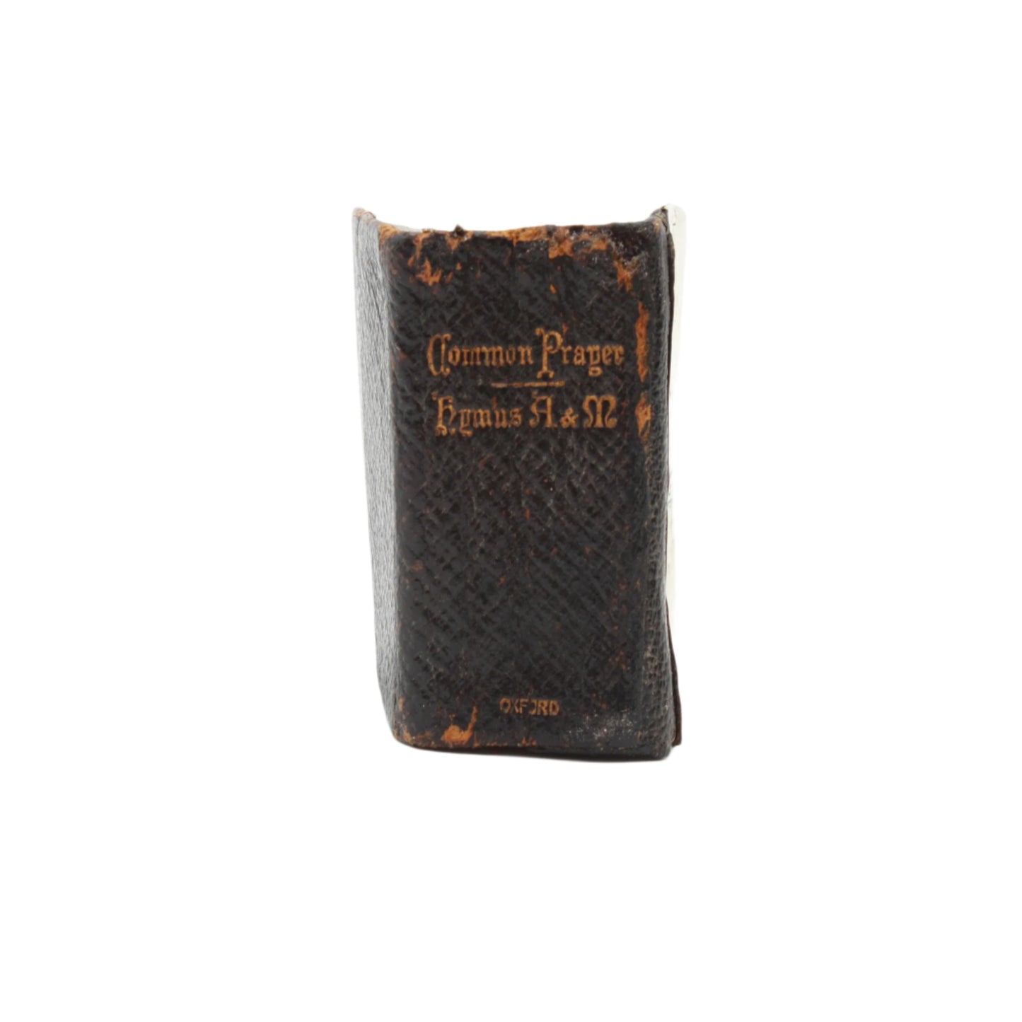 Miniature "The Book of Common Prayer" Silver Plated Cover and Black Leather Book