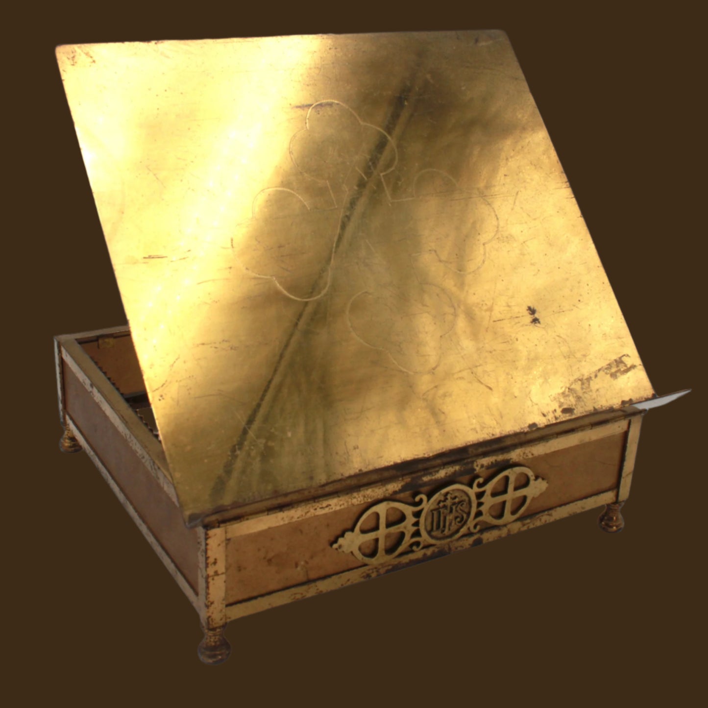 ^ Antique Brass Adjustable Bible Book Stand