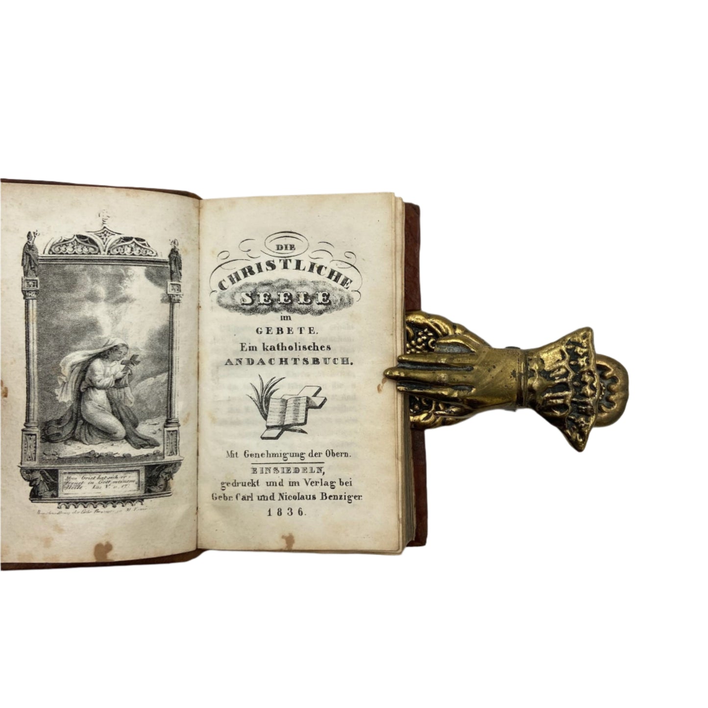 1836 "Die Christliche Seele: Ein katholisches Andachtsbuch," Full Leather Book