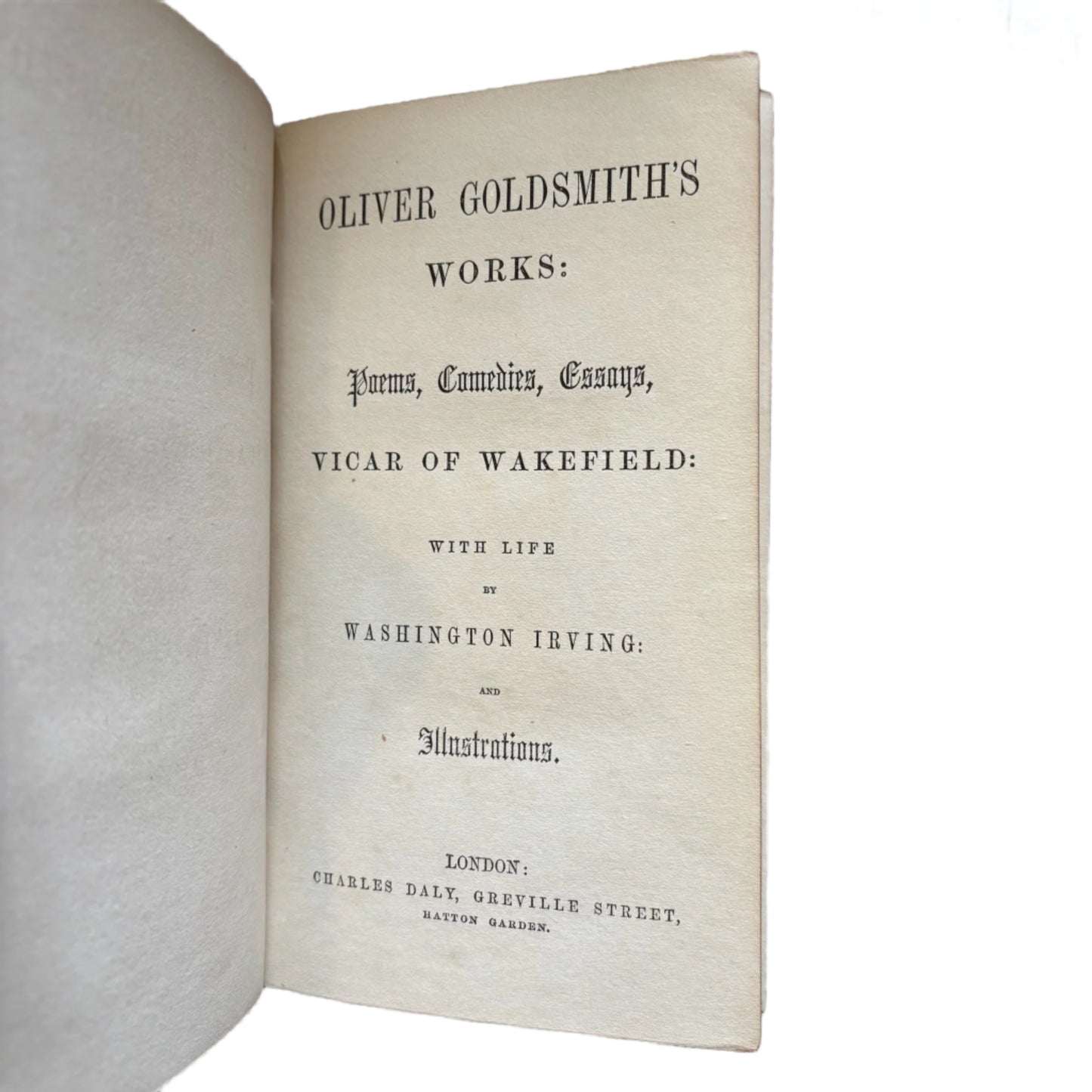 Circa 1840s-1850s "The Works of Oliver Goldsmith" Red Full Leather Gilded Book
