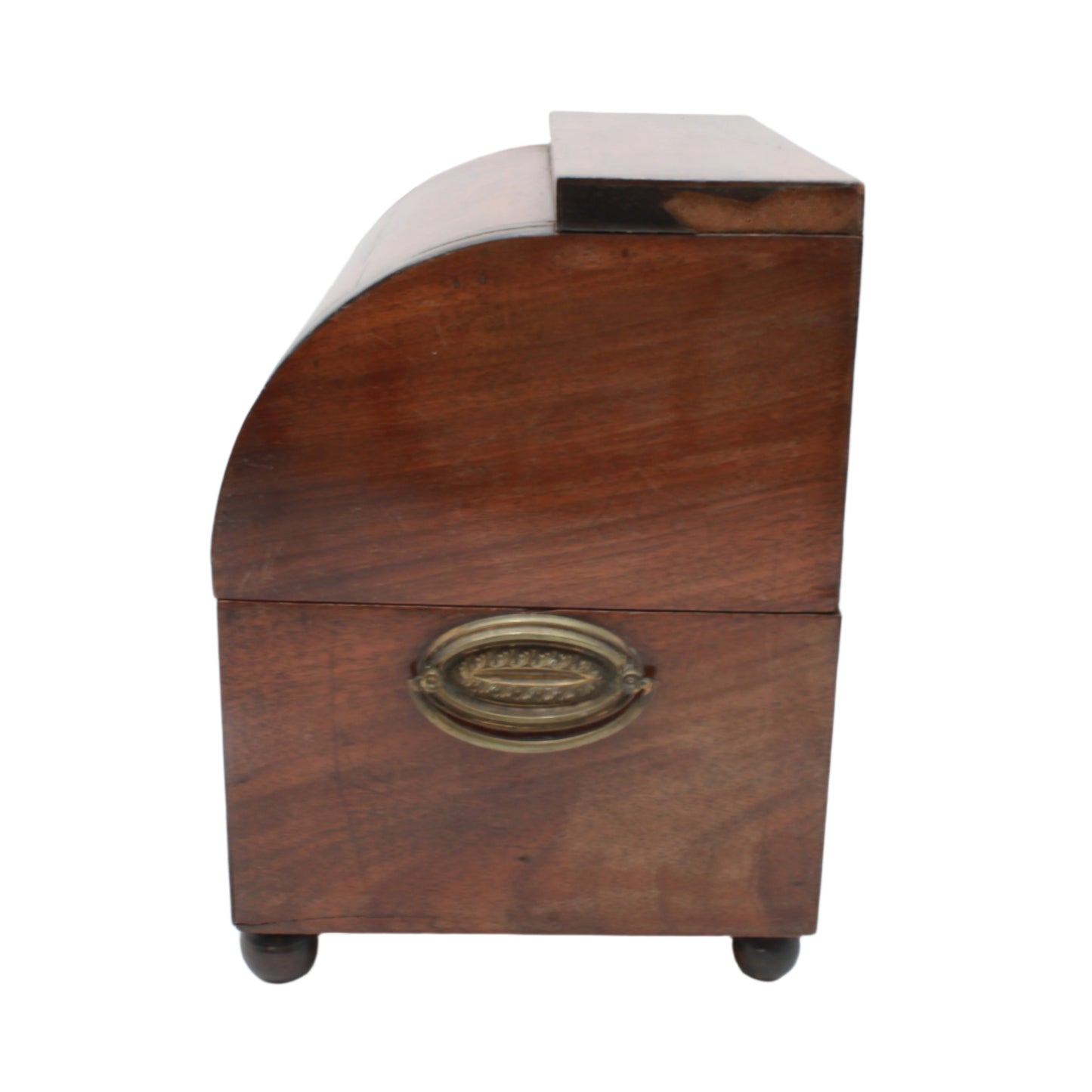 Antique Georgian Regency Mahogany Tea Caddy with Dome Lid, c.1810 – Lockable Tea Box with Lined Interior
